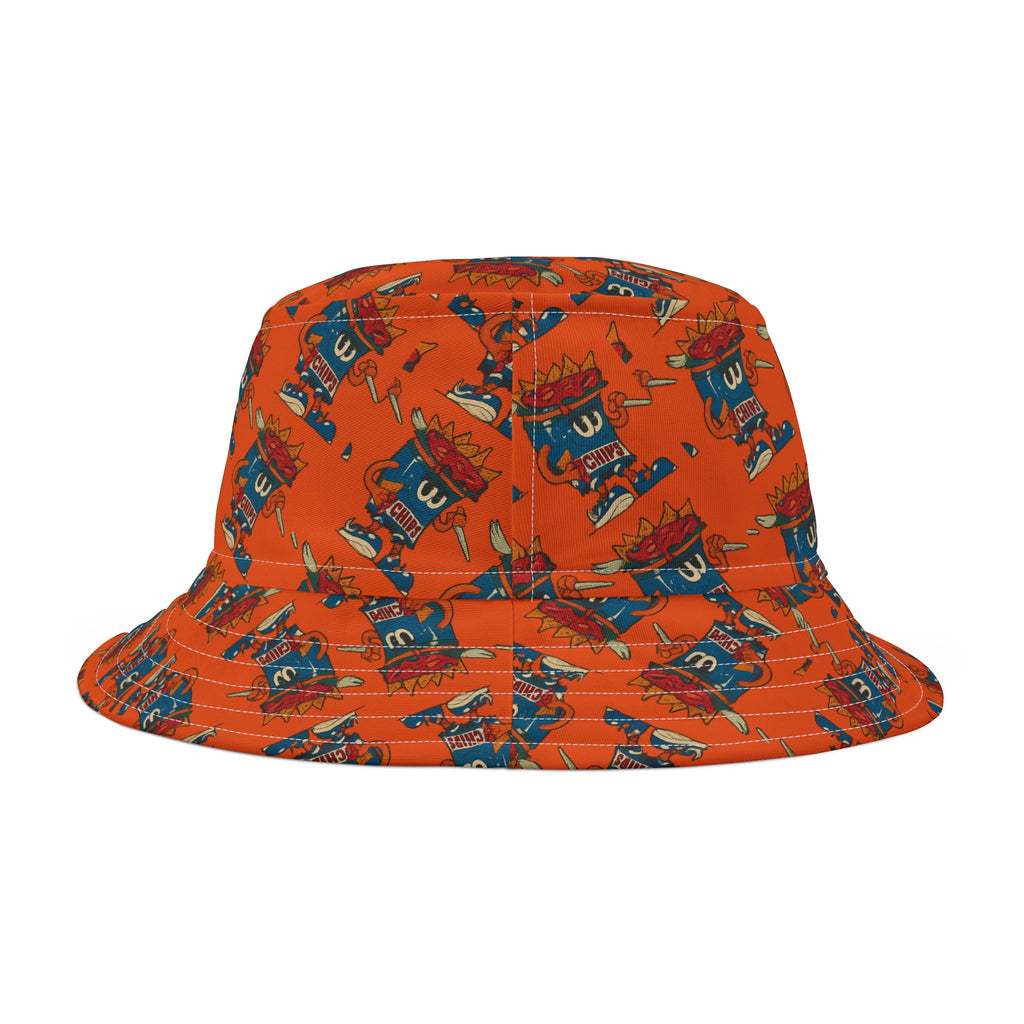 Gumps Grub Mascot Pattern Bucket Hat- Orange