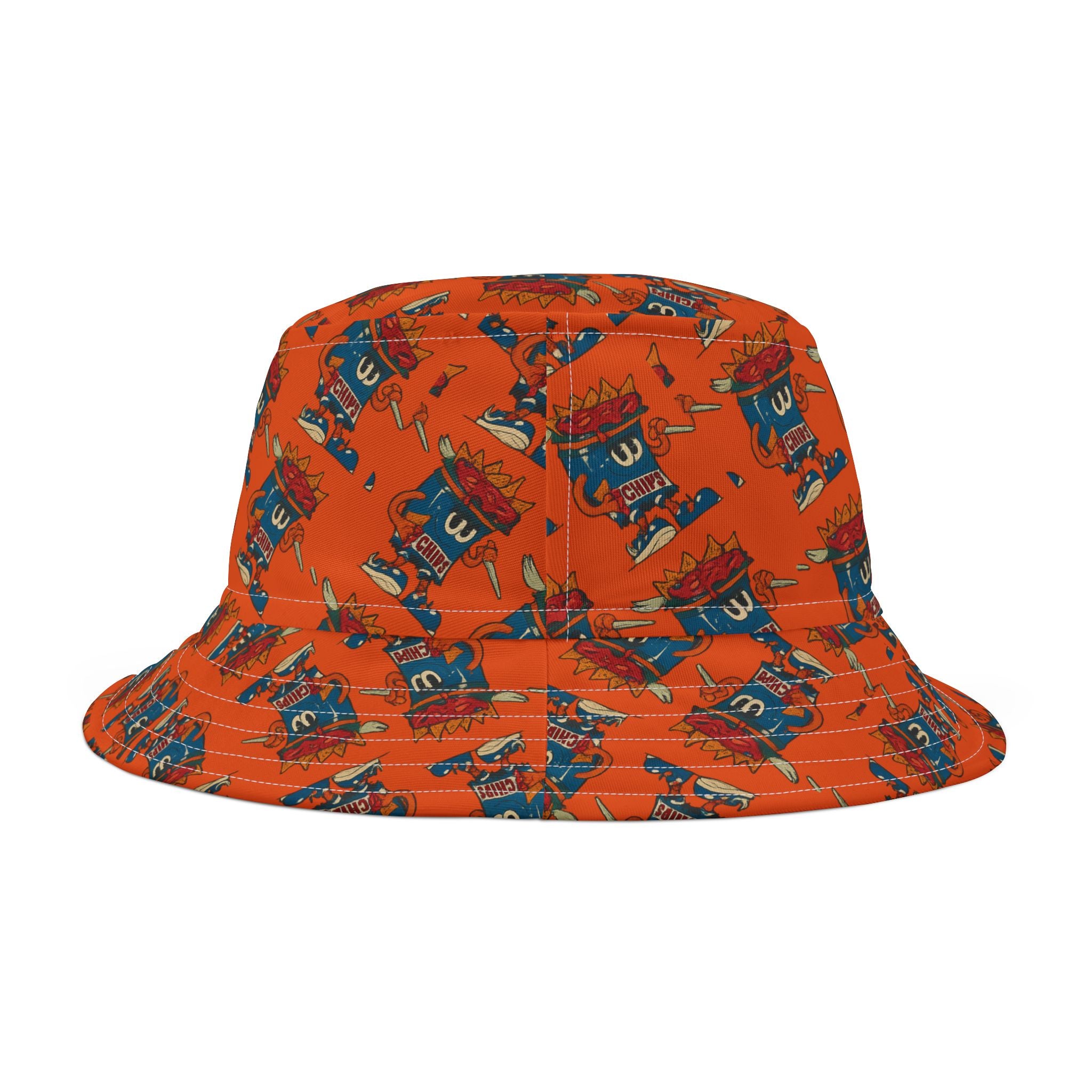 Gumps Grub Mascot Pattern Bucket Hat- Orange