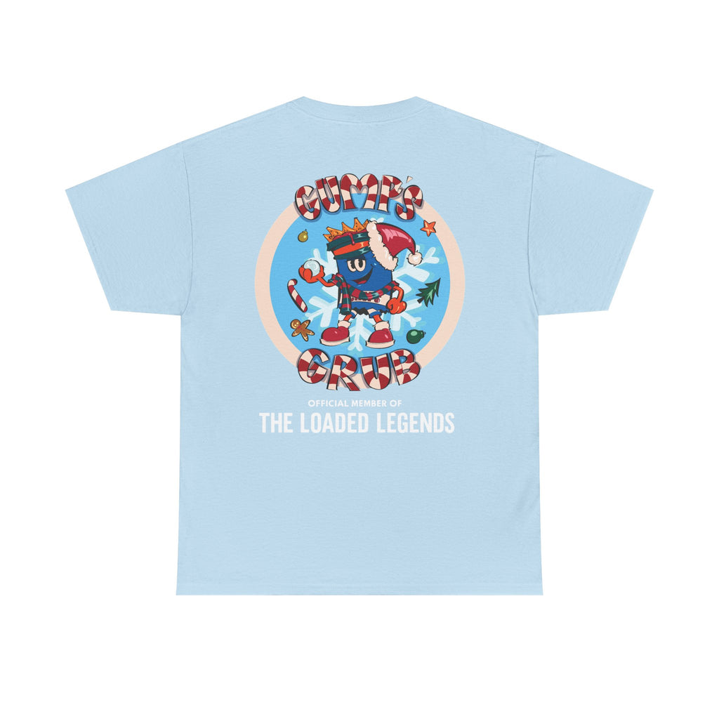 Gumps Grub Mascot/Christmas Logo: 'The Loaded Legeands' (white font)