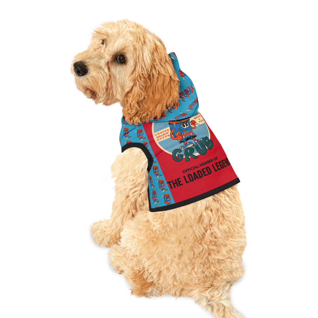 Pet Hoodie —Gump's Grub Logo/Mascot Pattern Dog Hoodie (Blue)