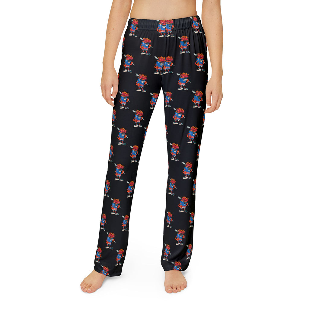 Kids Lounge Pants- Gump's Grub Mascot| Cozy Pajama Bottoms for Boys & Girls (Black)