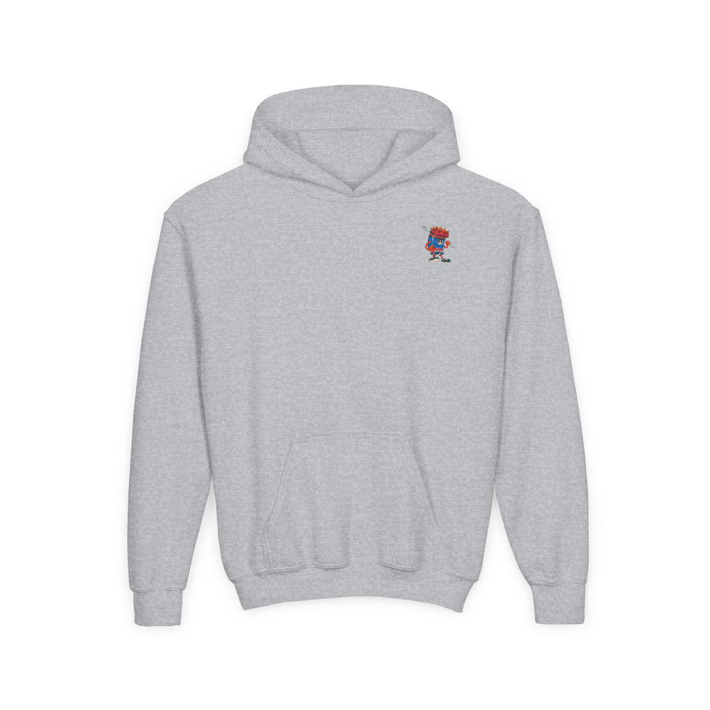 Youth Hoodie — Gump's Grub Mascot/Logo (White Font)