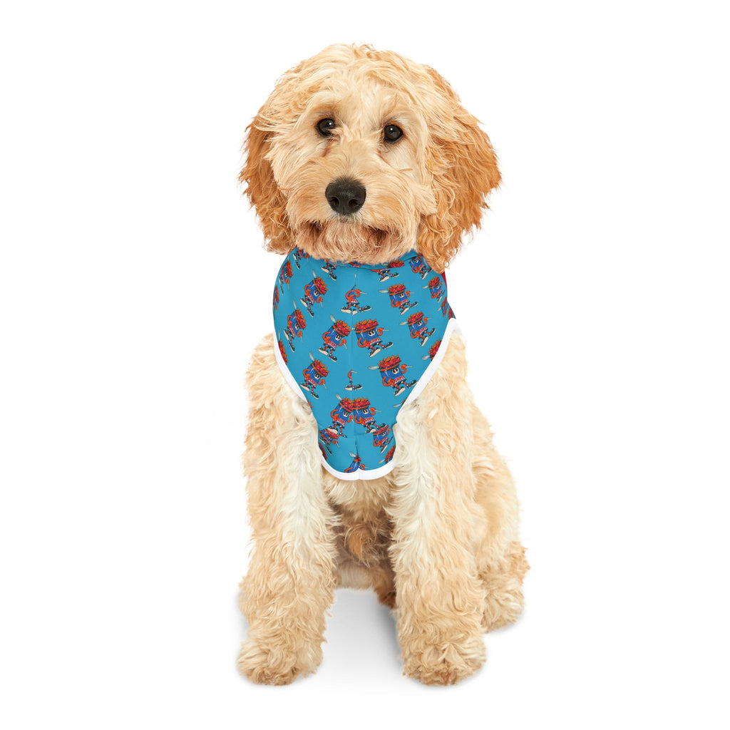 Pet Hoodie —Gump's Grub Logo/Mascot Pattern Dog Hoodie (Blue)