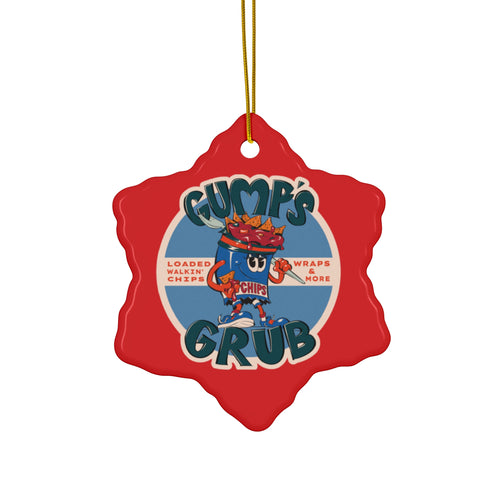 Ceramic Ornament — Gump's Grub Logo Holiday Ornament (Green)