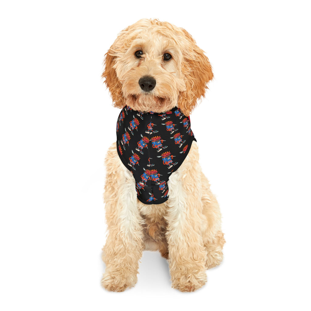 Pet Hoodie —Gump's Grub Logo/Mascot Pattern Dog Hoodie (Black)