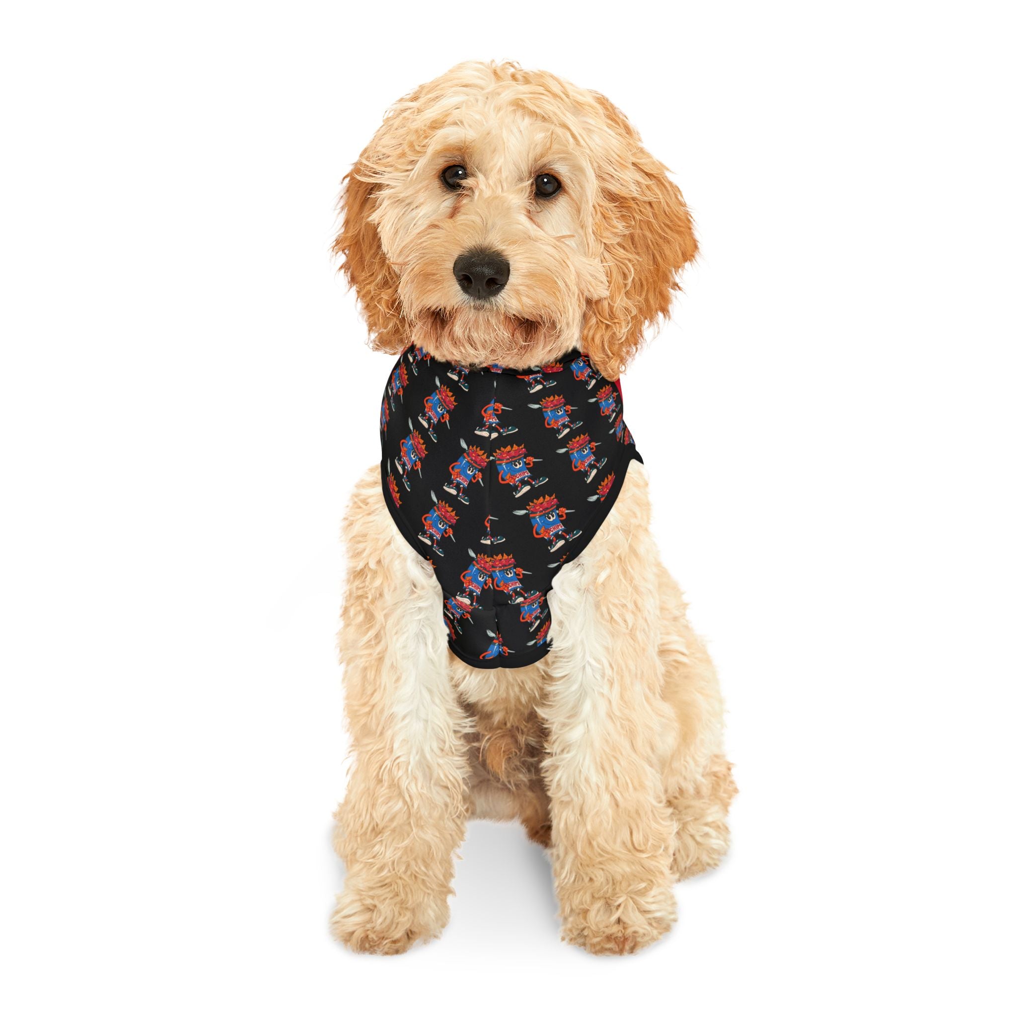Pet Hoodie —Gump's Grub Logo/Mascot Pattern Dog Hoodie (Black)