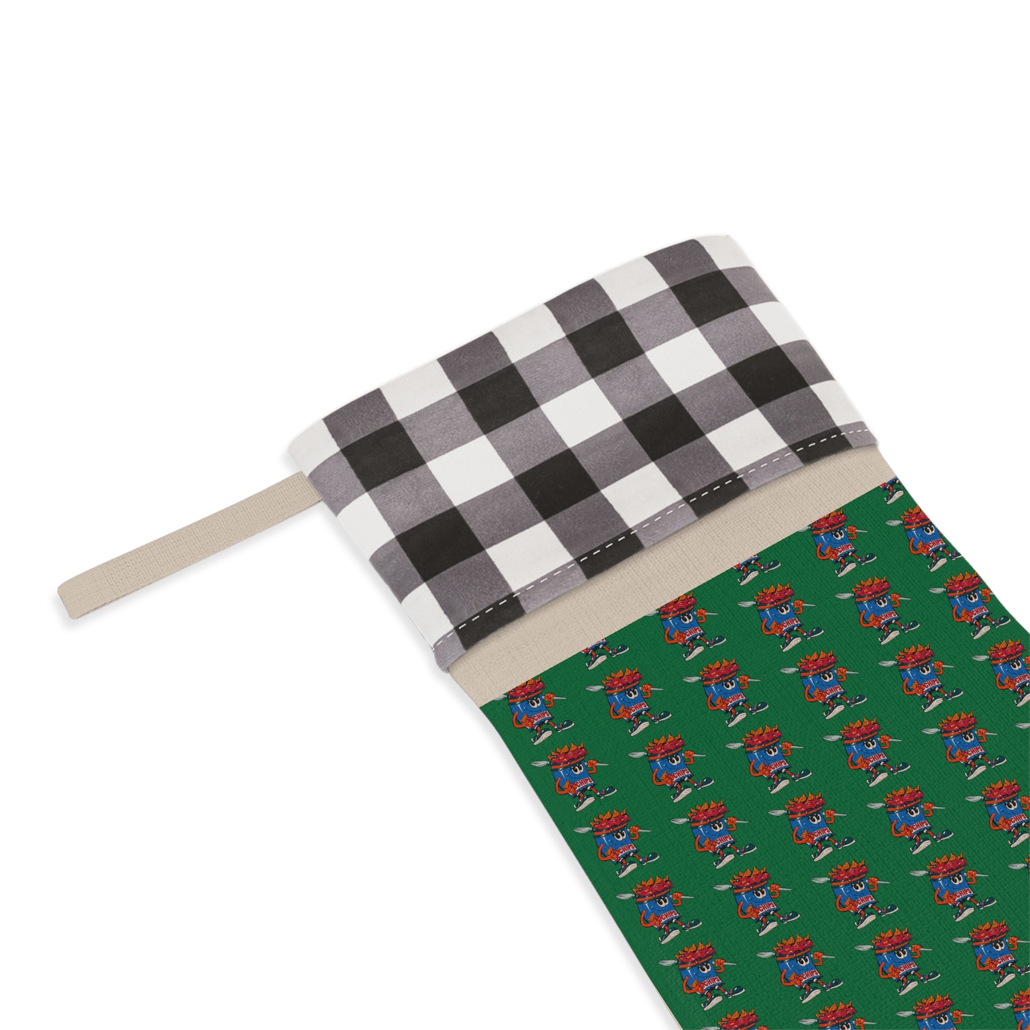 Christmas Stocking — Gump's Grub Mascot Pattern (Green)