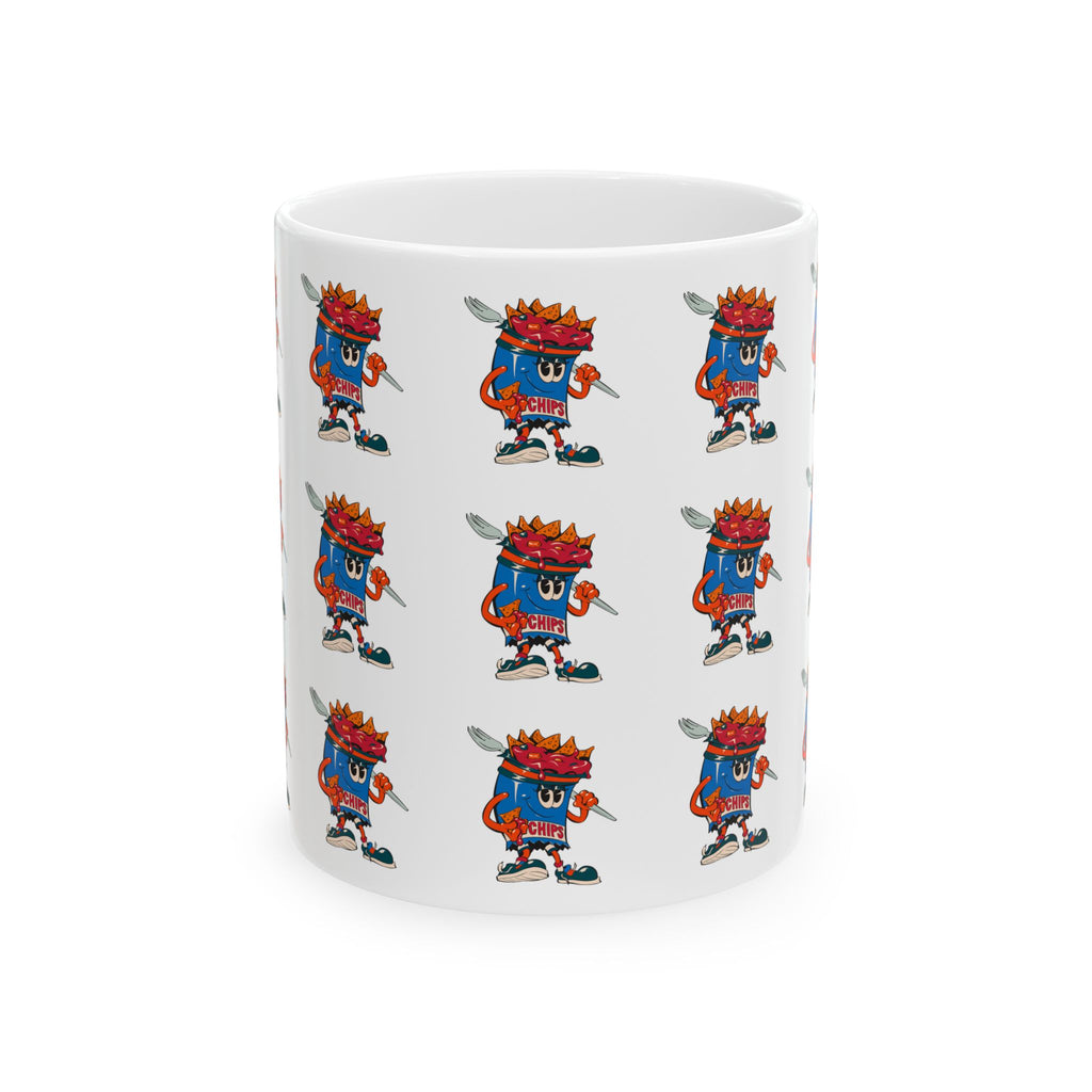 Patterned Ceramic Mug — Gumps Grub Mascot Pattern (11oz, 15oz)