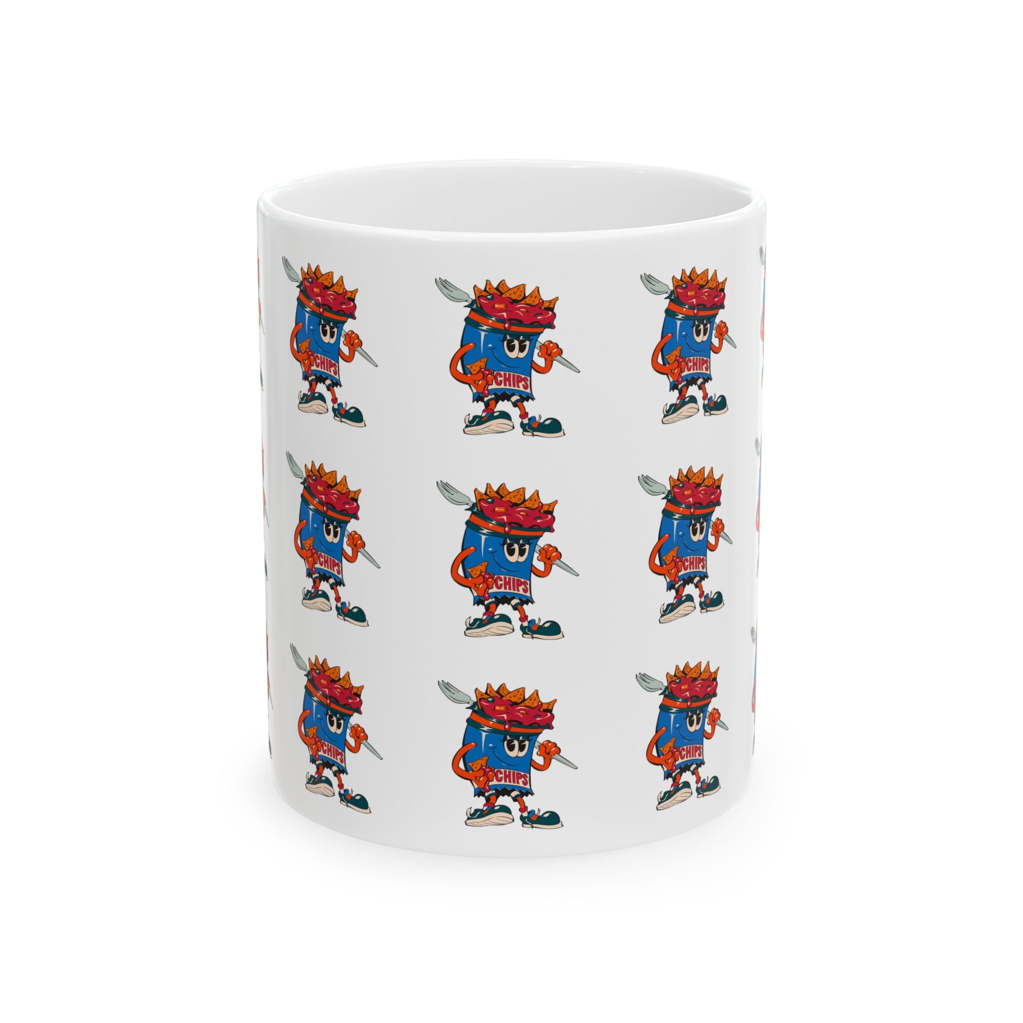 Patterned Ceramic Mug — Gumps Grub Mascot Pattern (11oz, 15oz)