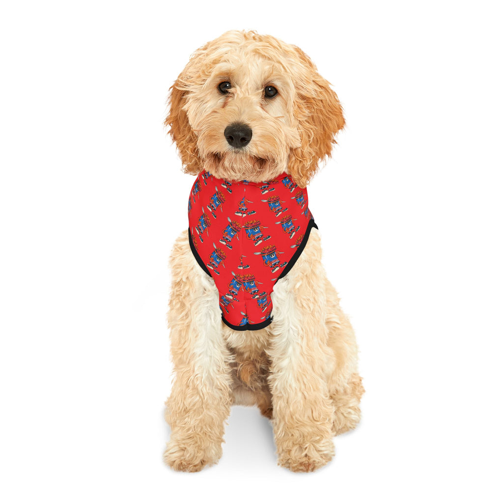 Pet Hoodie —Gump's Grub Christmas Logo/Mascot Pattern Dog Hoodie (Red)