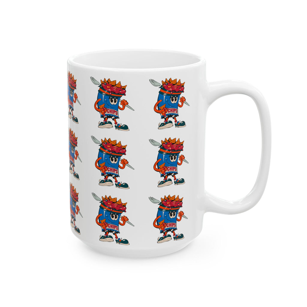 Patterned Ceramic Mug — Gumps Grub Mascot Pattern (11oz, 15oz)