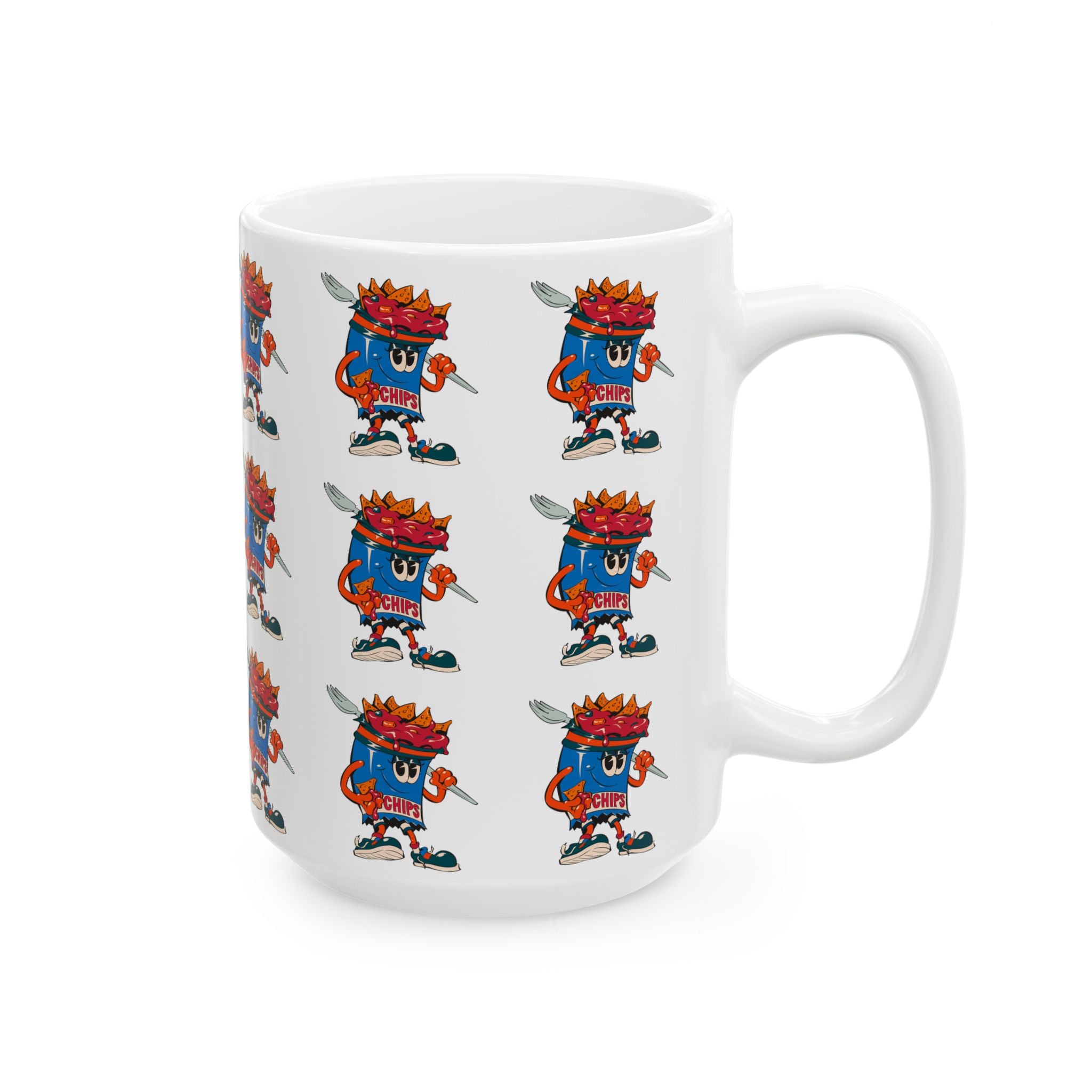 Patterned Ceramic Mug — Gumps Grub Mascot Pattern (11oz, 15oz)
