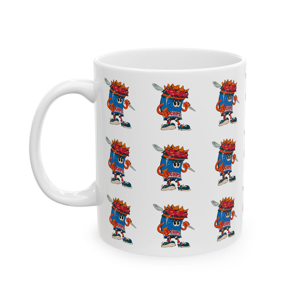 Patterned Ceramic Mug — Gumps Grub Mascot Pattern (11oz, 15oz)