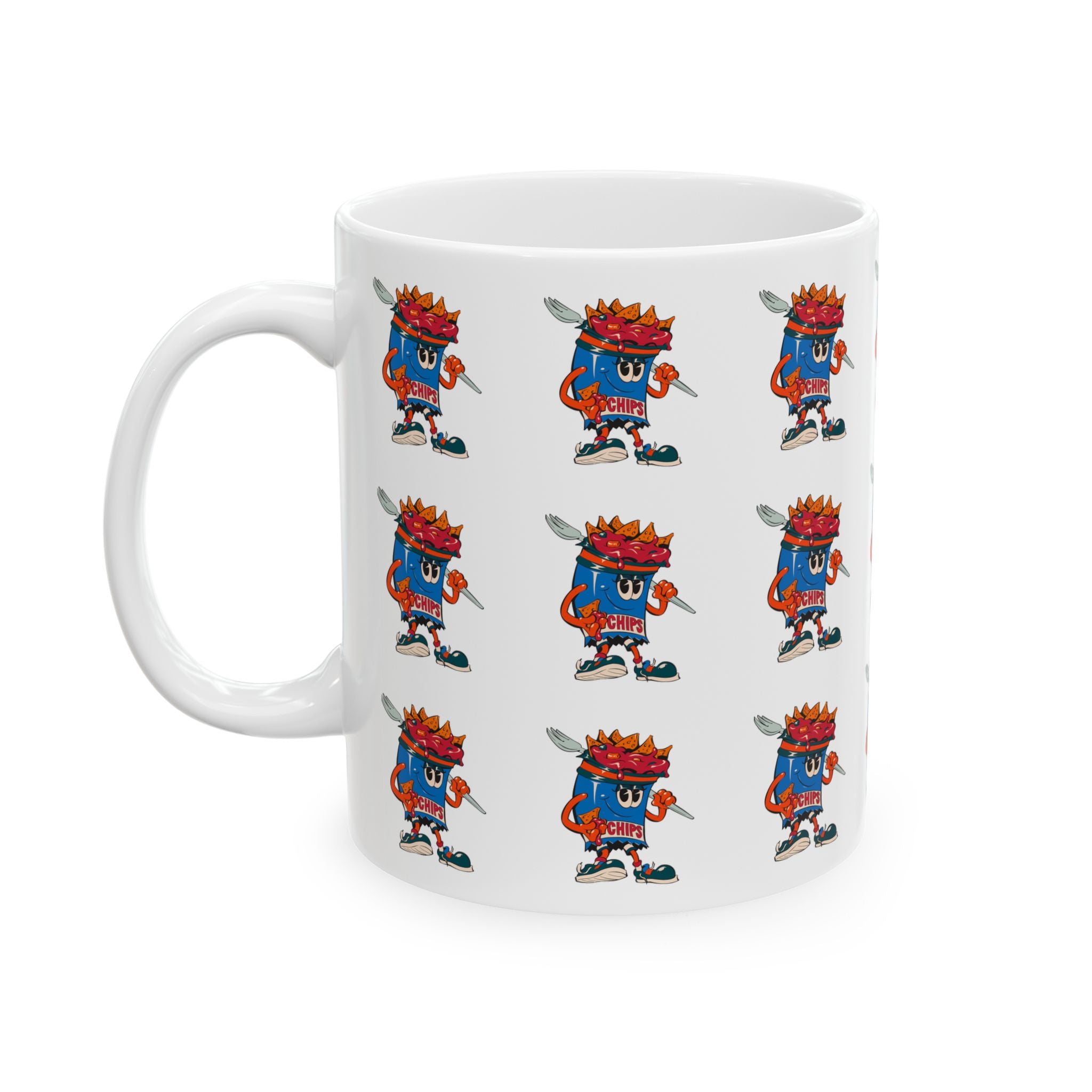 Patterned Ceramic Mug — Gumps Grub Mascot Pattern (11oz, 15oz)