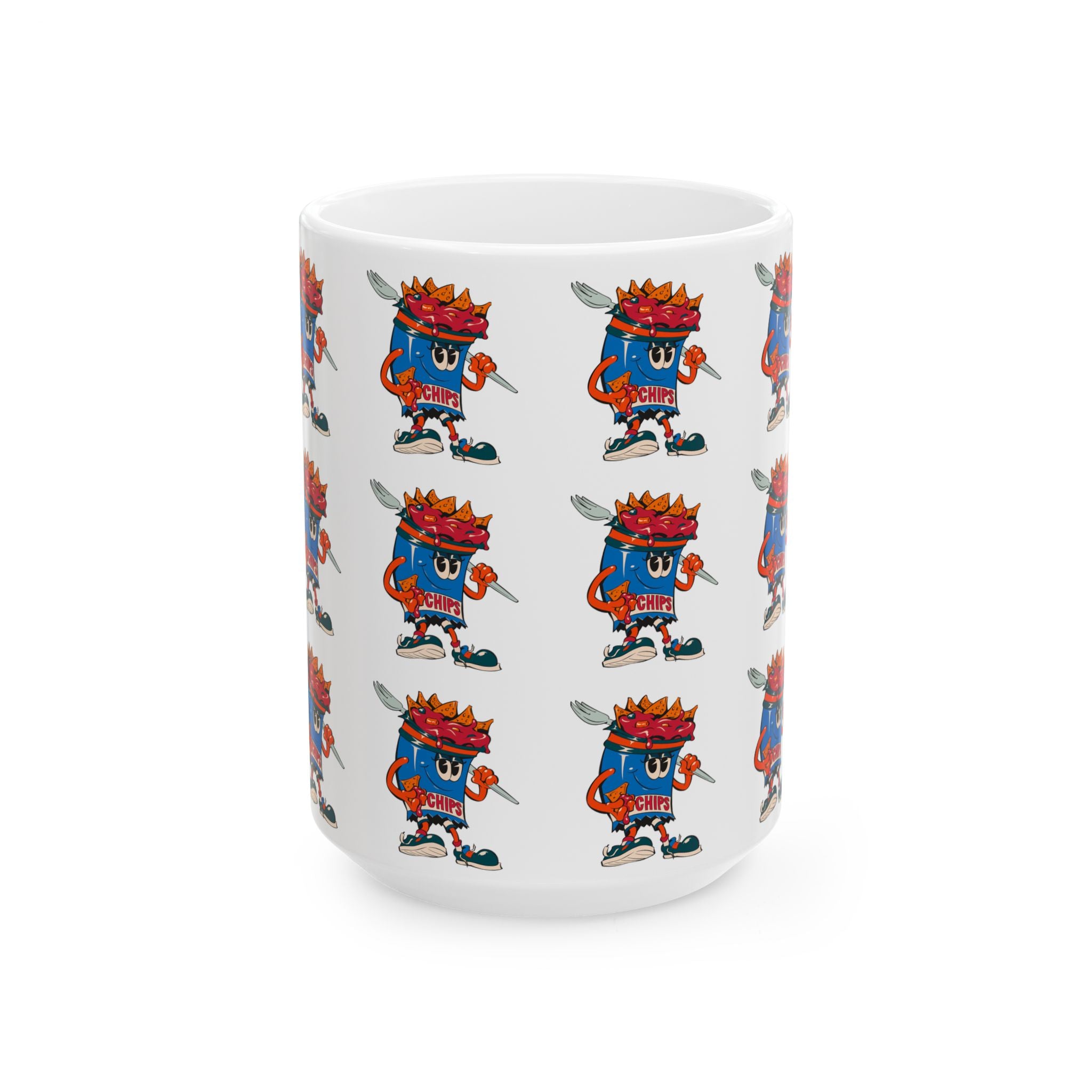 Patterned Ceramic Mug — Gumps Grub Mascot Pattern (11oz, 15oz)