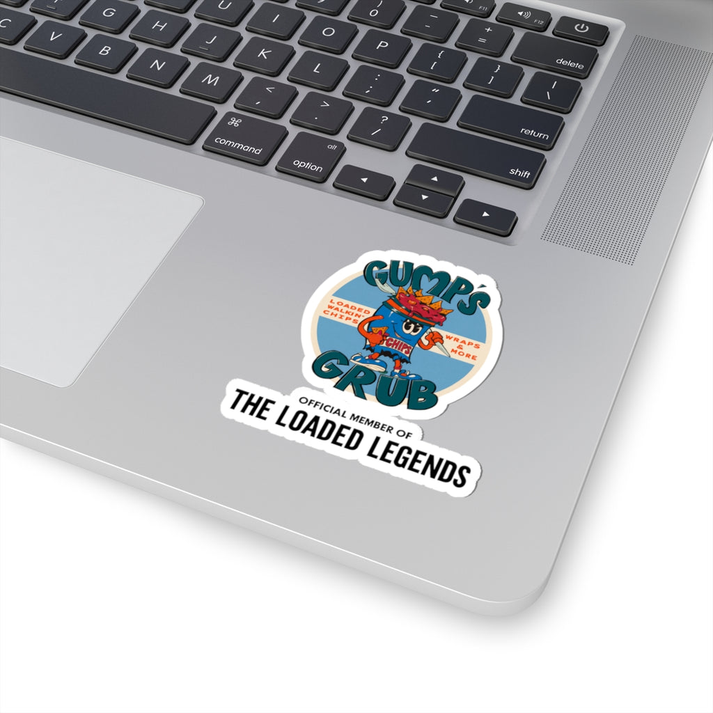 Gump’s Grub Kiss-Cut Sticker — (The Loaded Legends Logo Design)