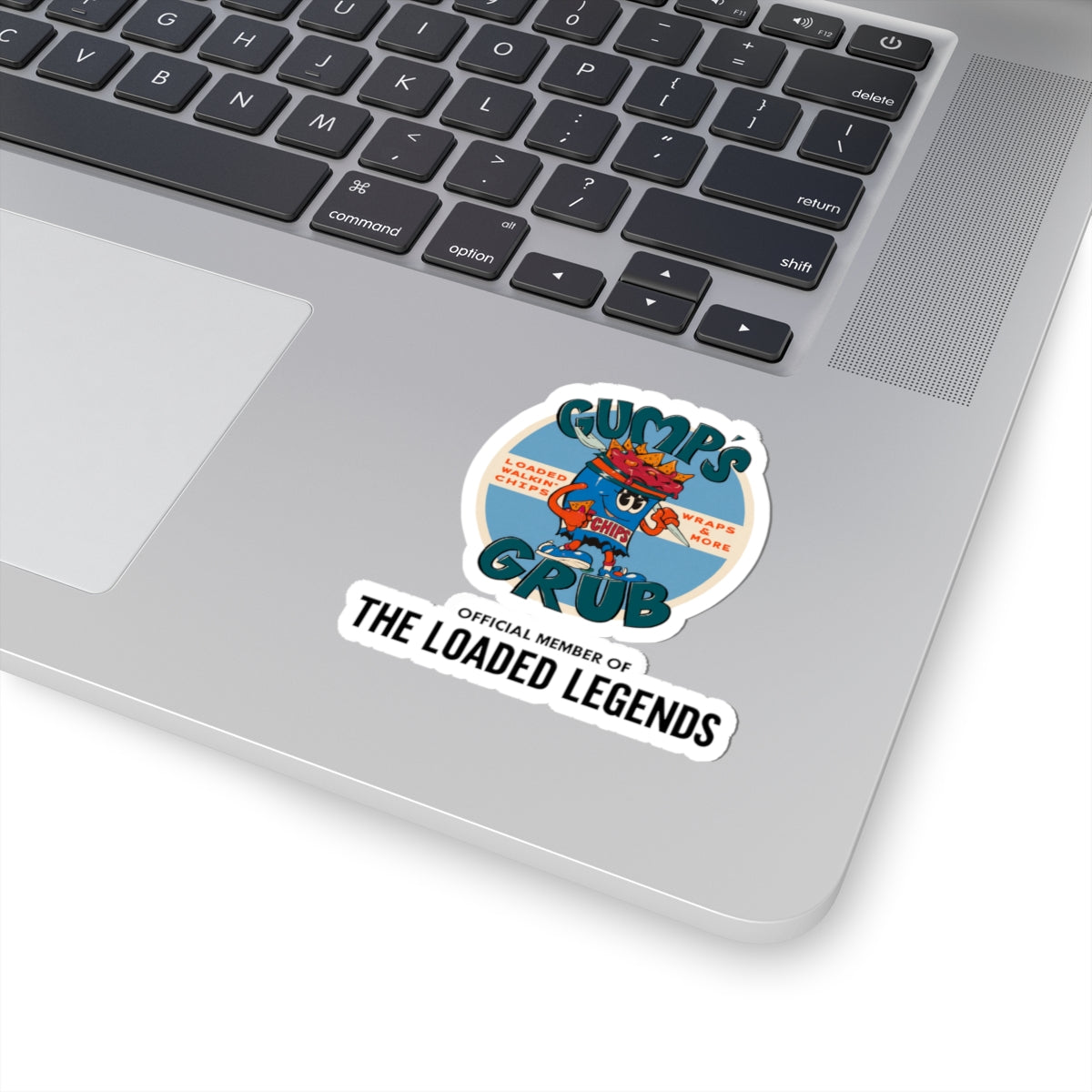 Gump’s Grub Kiss-Cut Sticker — (The Loaded Legends Logo Design)