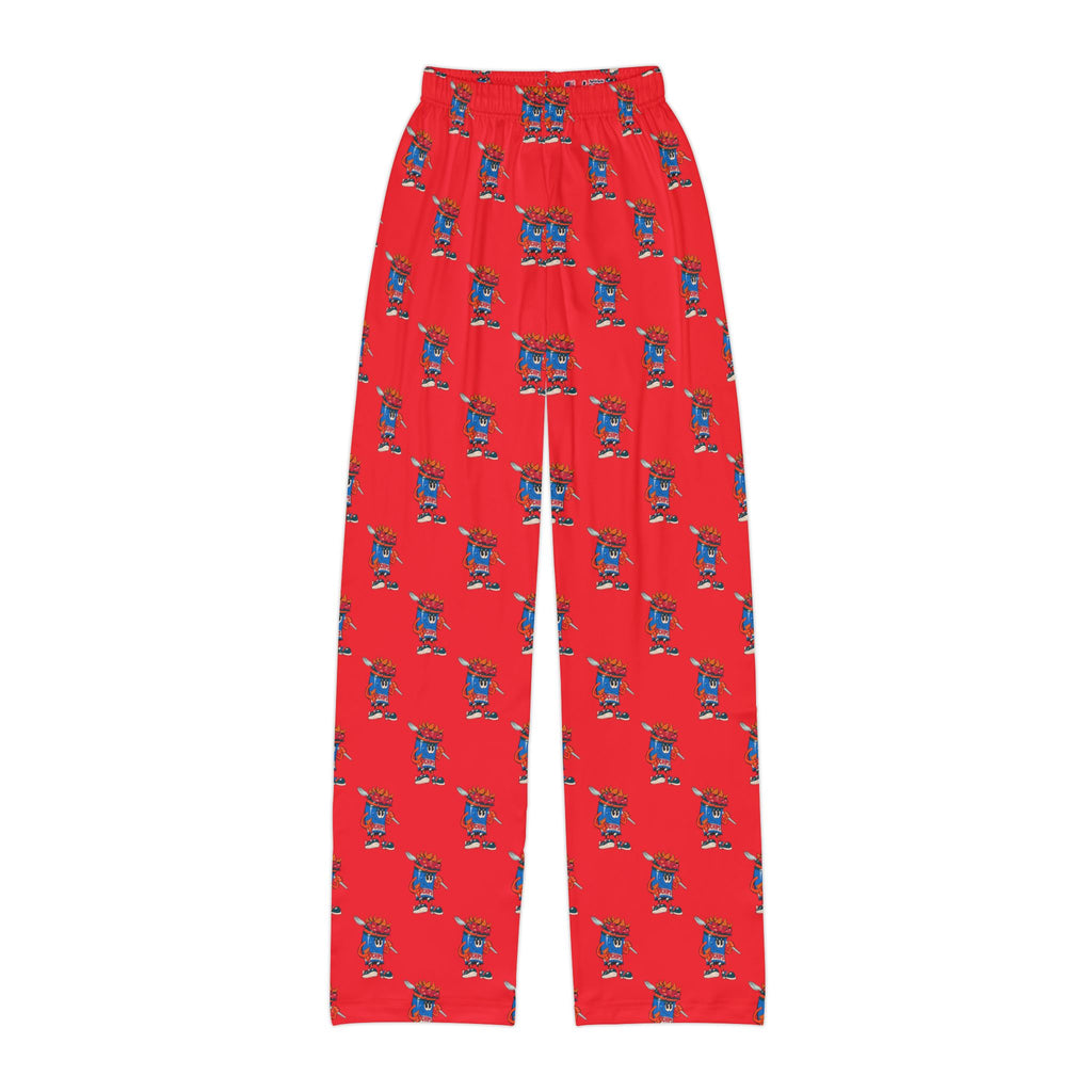Kids Lounge Pants- Gump's Grub Mascot| Cozy Pajama Bottoms for Boys & Girls (Red)