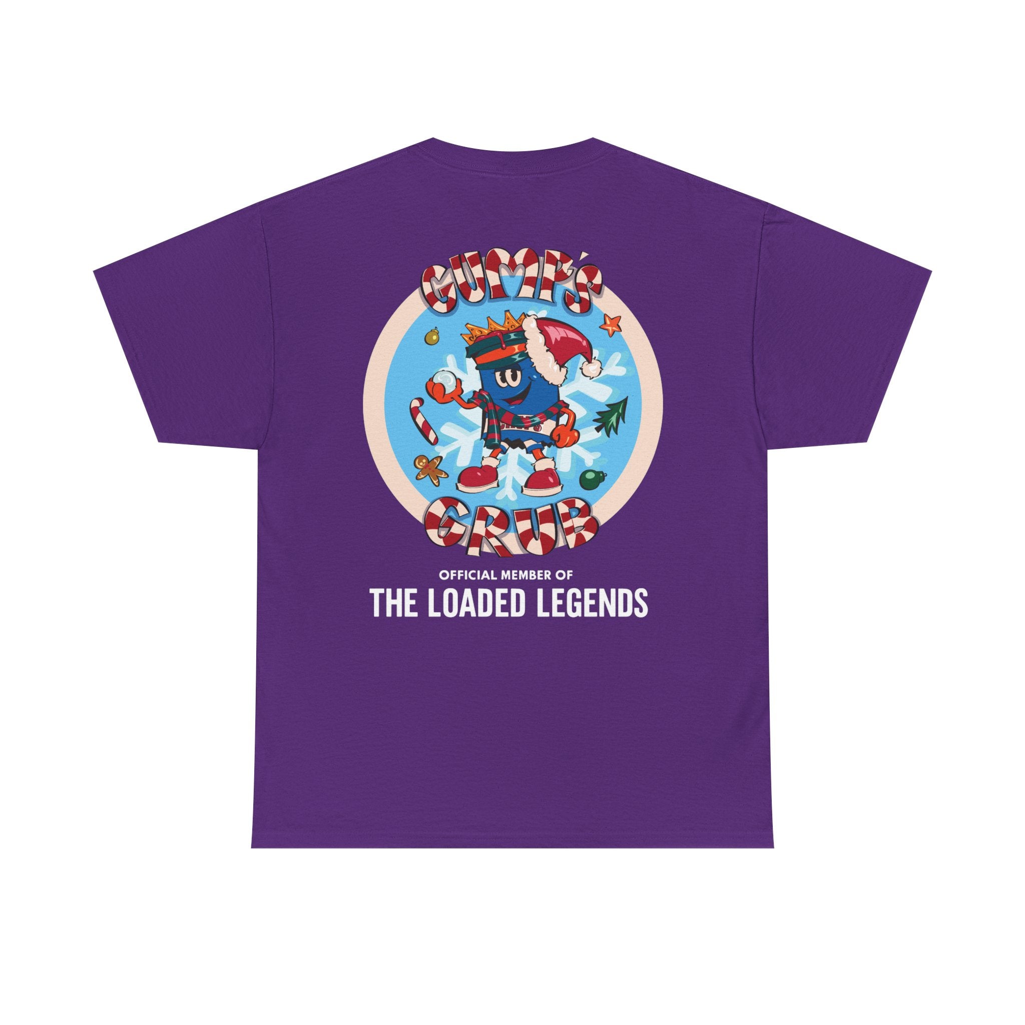 Gumps Grub Mascot/Christmas Logo: 'The Loaded Legeands' (white font)