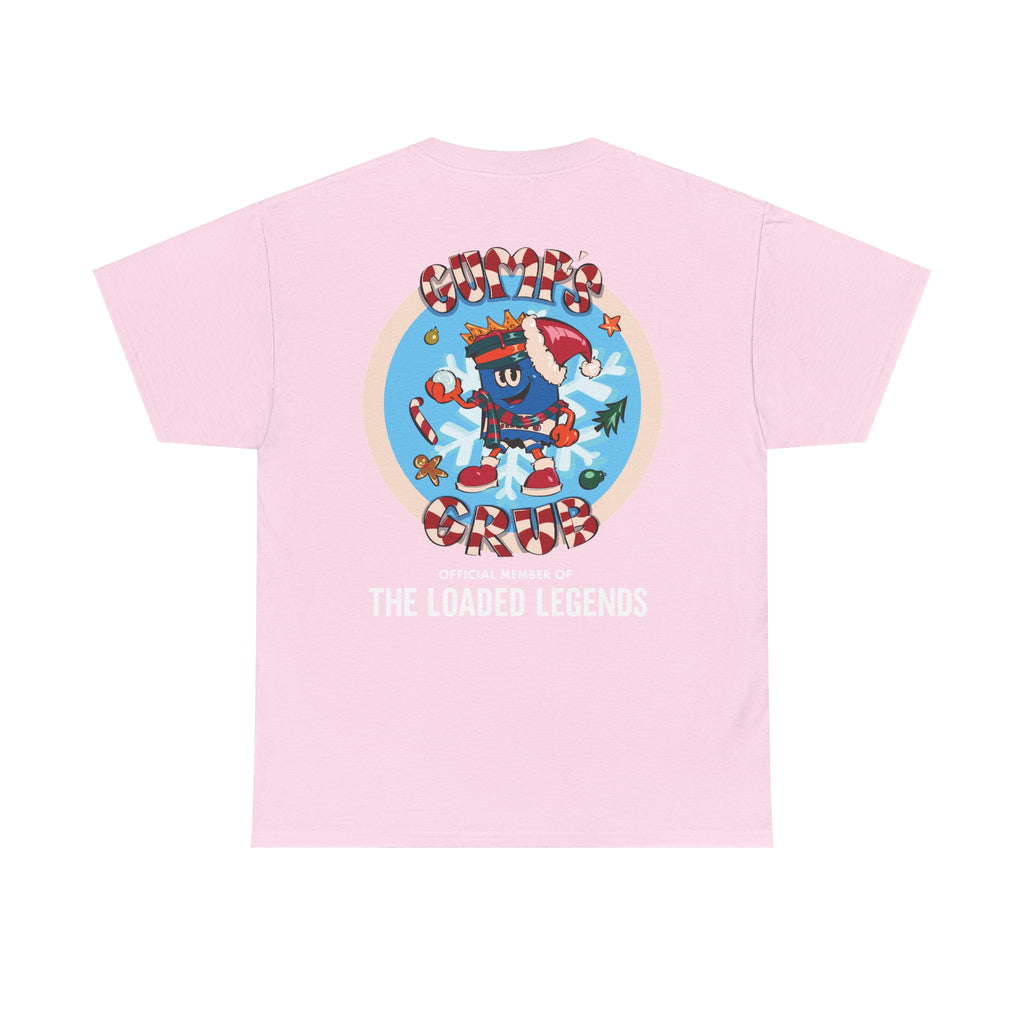 Gumps Grub Mascot/Christmas Logo: 'The Loaded Legeands' (white font)