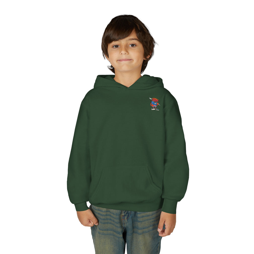 Youth Hoodie — Gump's Grub Mascot/Christmas Logo (White Font)