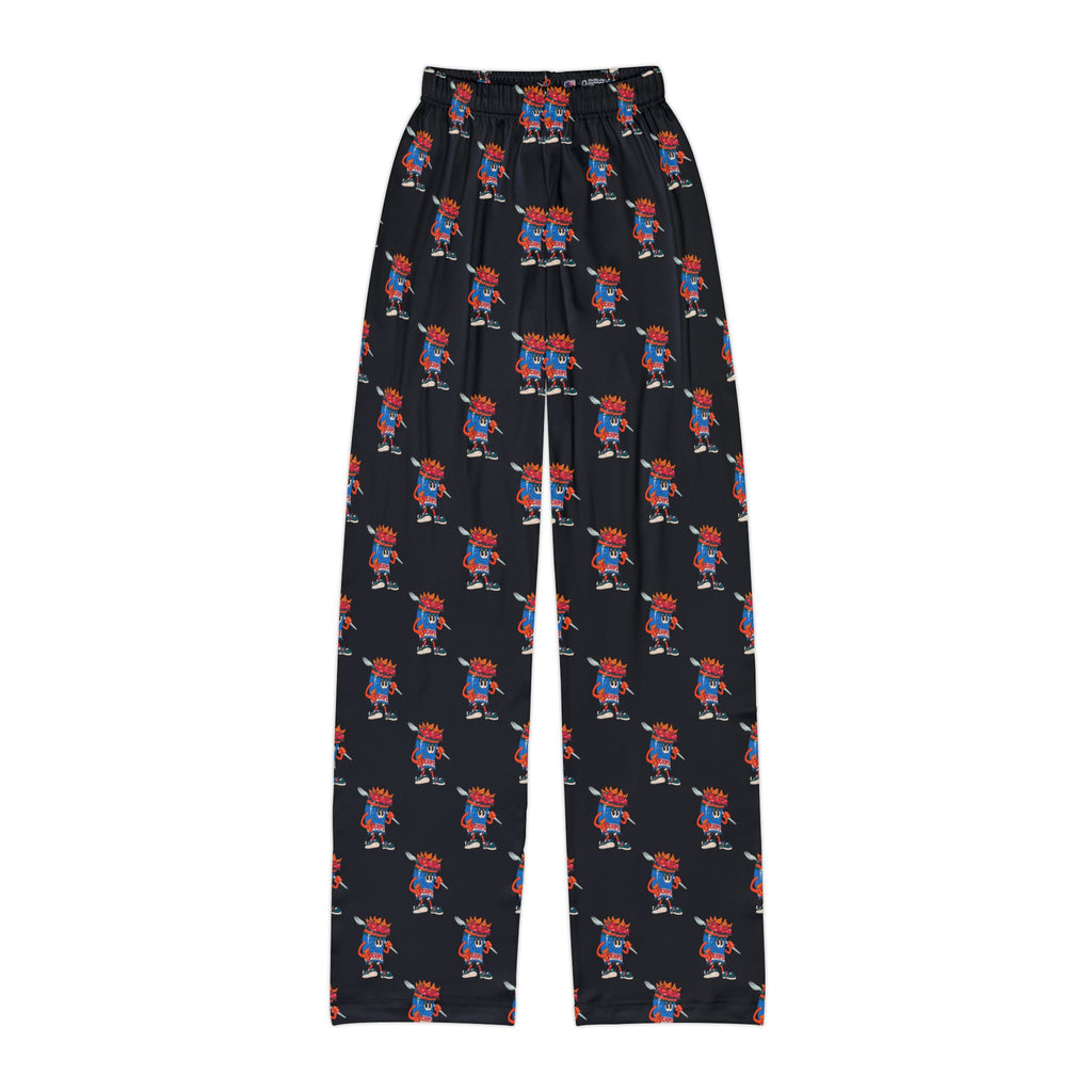 Kids Lounge Pants- Gump's Grub Mascot| Cozy Pajama Bottoms for Boys & Girls (Black)