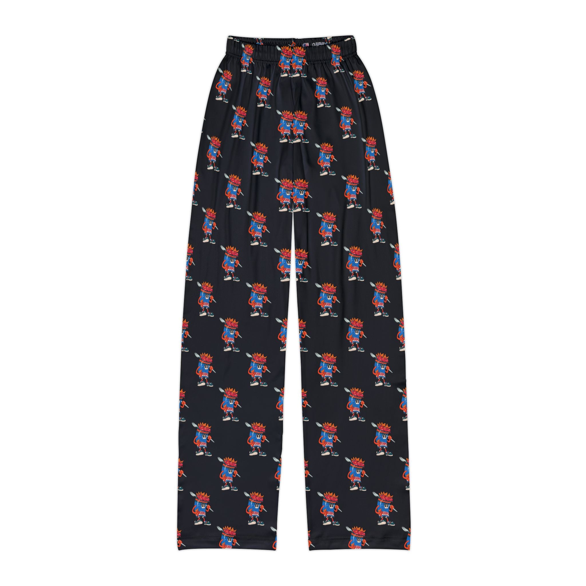 Kids Lounge Pants- Gump's Grub Mascot| Cozy Pajama Bottoms for Boys & Girls (Black)