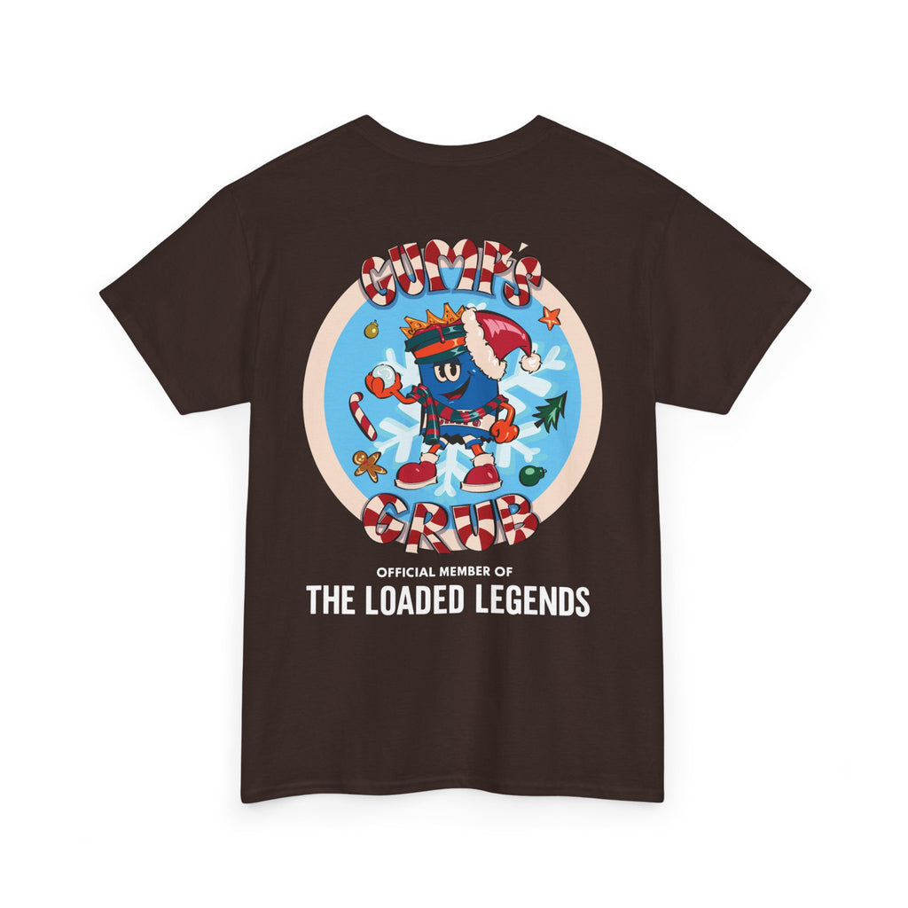 Gumps Grub Mascot/Christmas Logo: 'The Loaded Legeands' (white font)