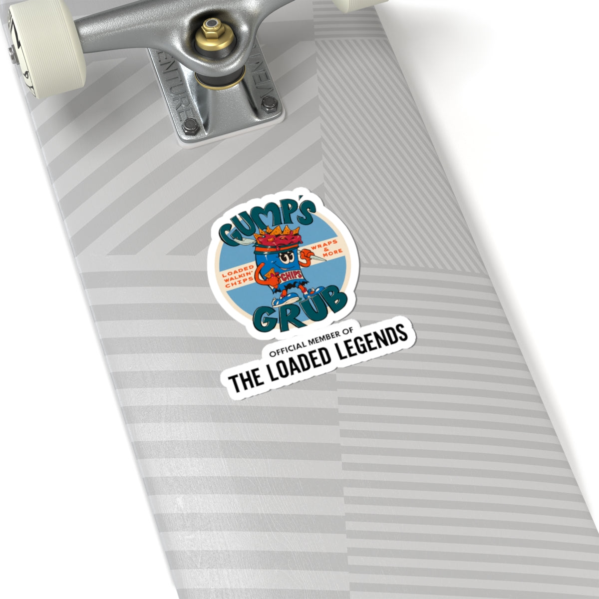 Gump’s Grub Kiss-Cut Sticker — (The Loaded Legends Logo Design)