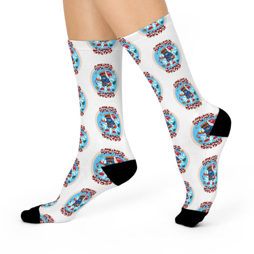 Cushioned Crew Holiday Socks with Gump's Grub Christmas Logo