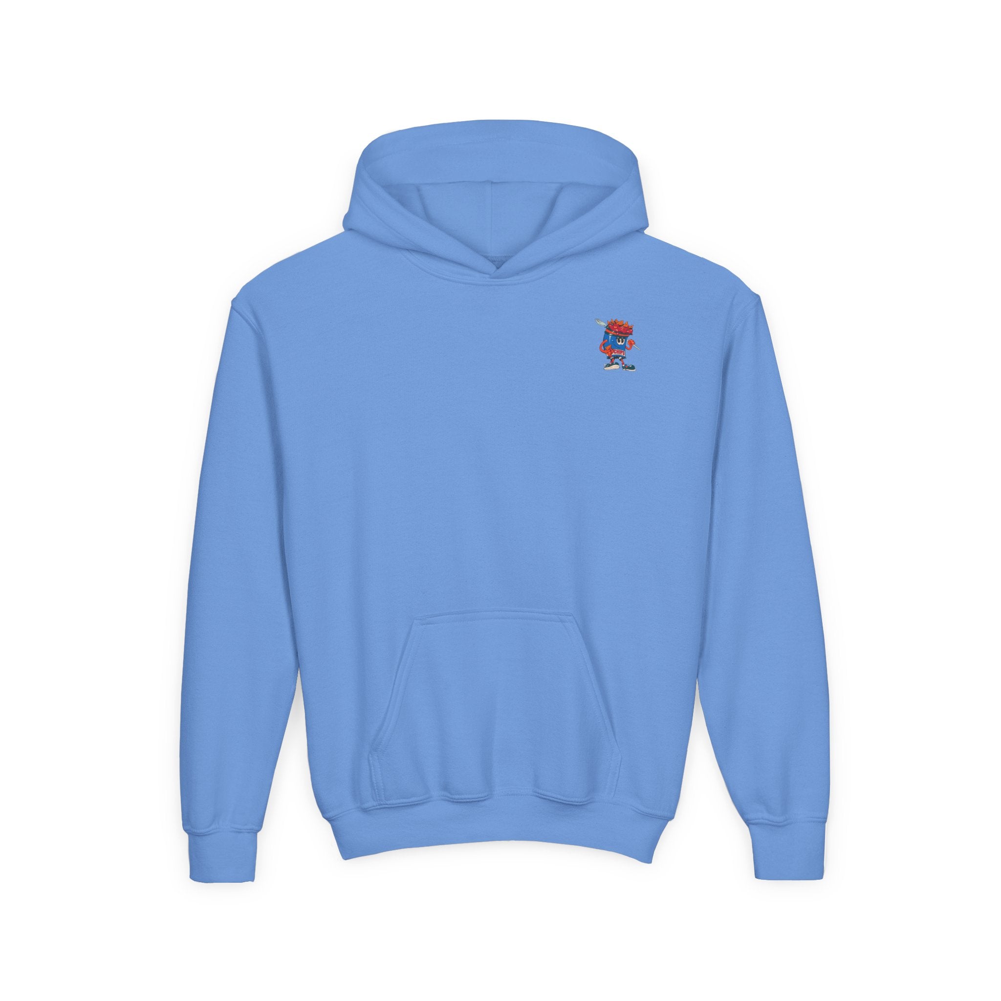 Youth Hoodie — Gump's Grub Mascot/Logo (White Font)