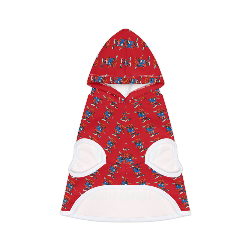 Pet Hoodie —Gump's Grub Logo/Mascot Pattern Dog Hoodie (Red)