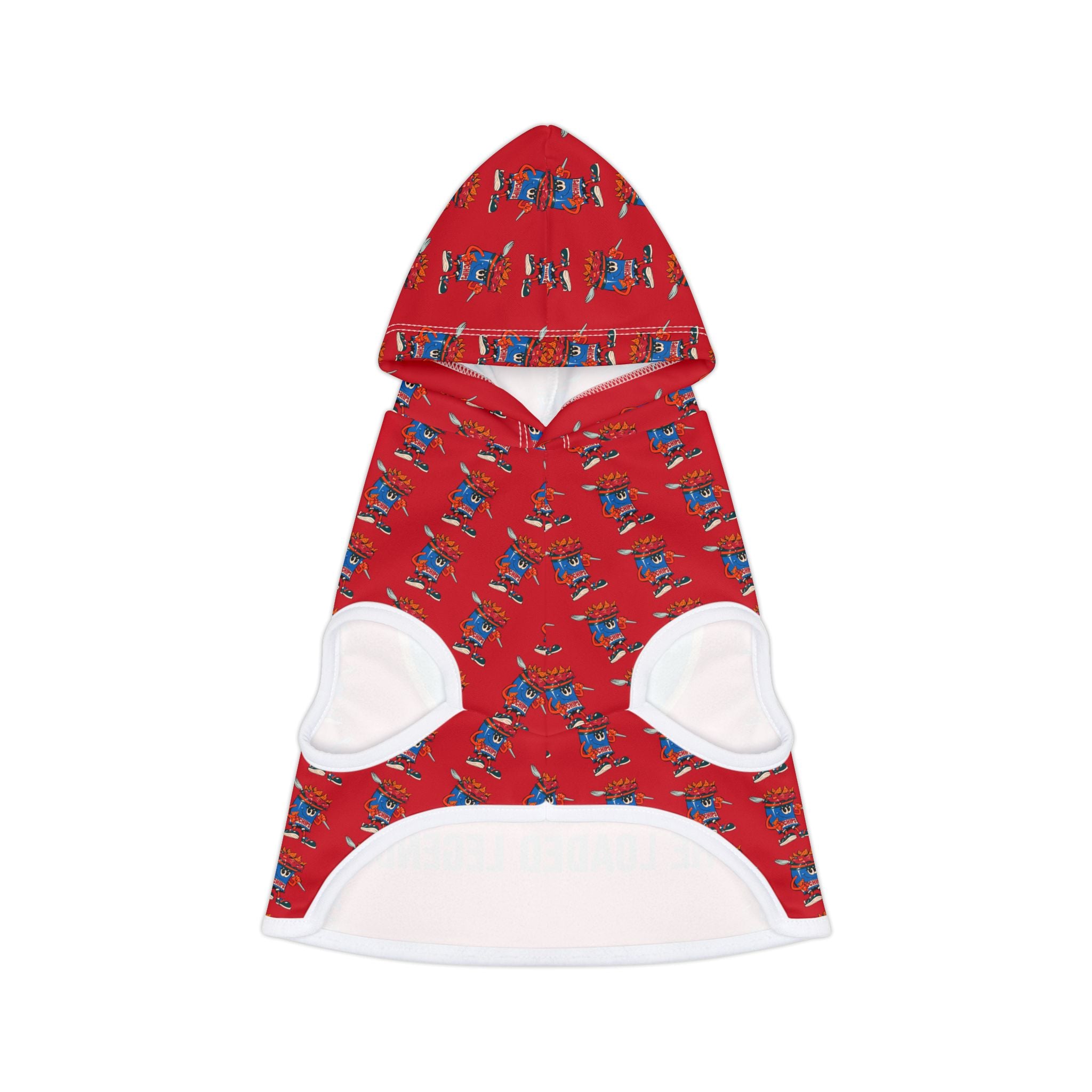 Pet Hoodie —Gump's Grub Logo/Mascot Pattern Dog Hoodie (Red)