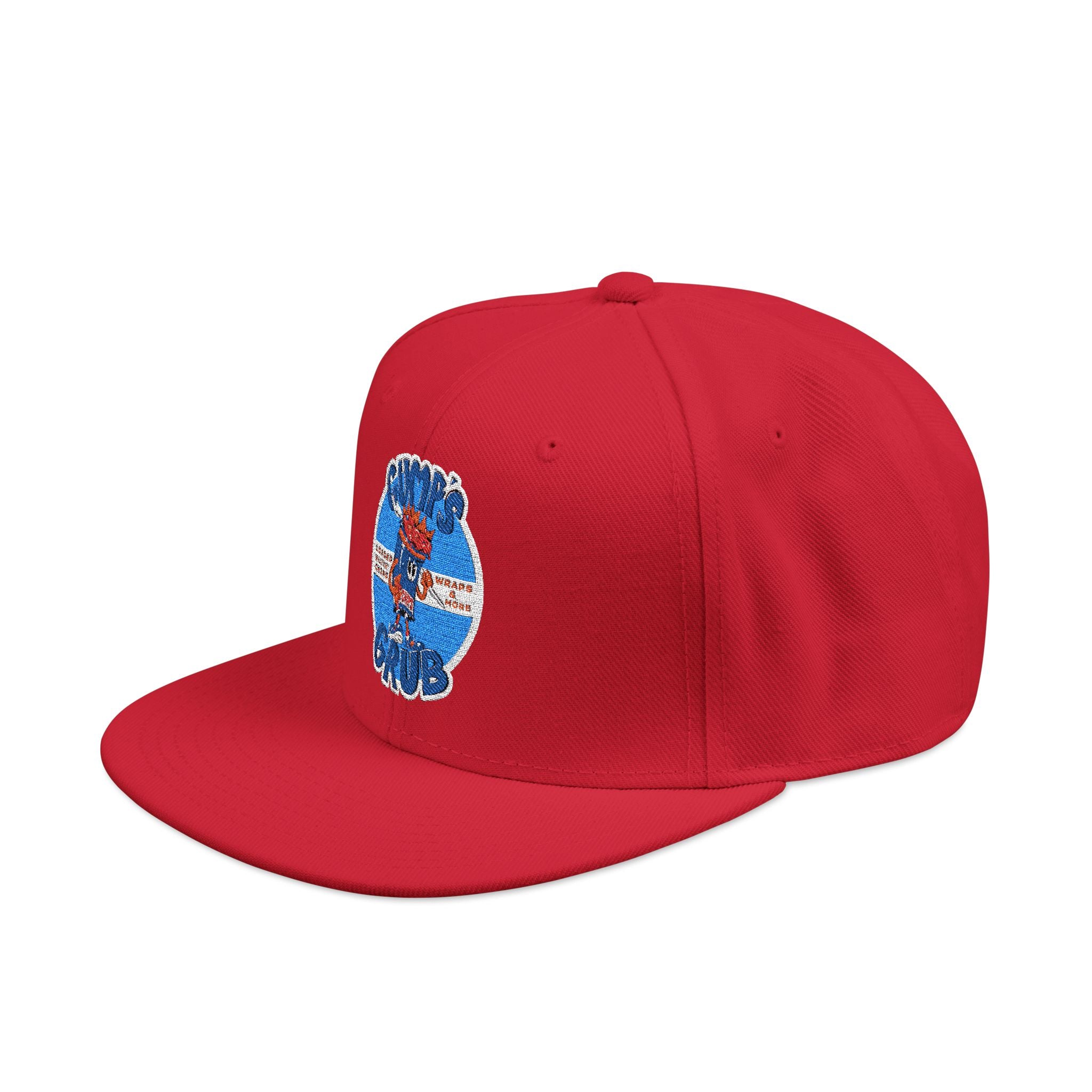 Embroidered Gumps Grub Logo Snapback Hat — Casual Streetwear Cap