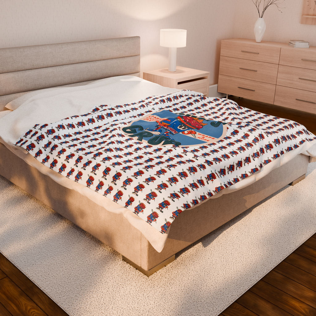 Velveteen Plush Blanket Mascot/Logo Combo