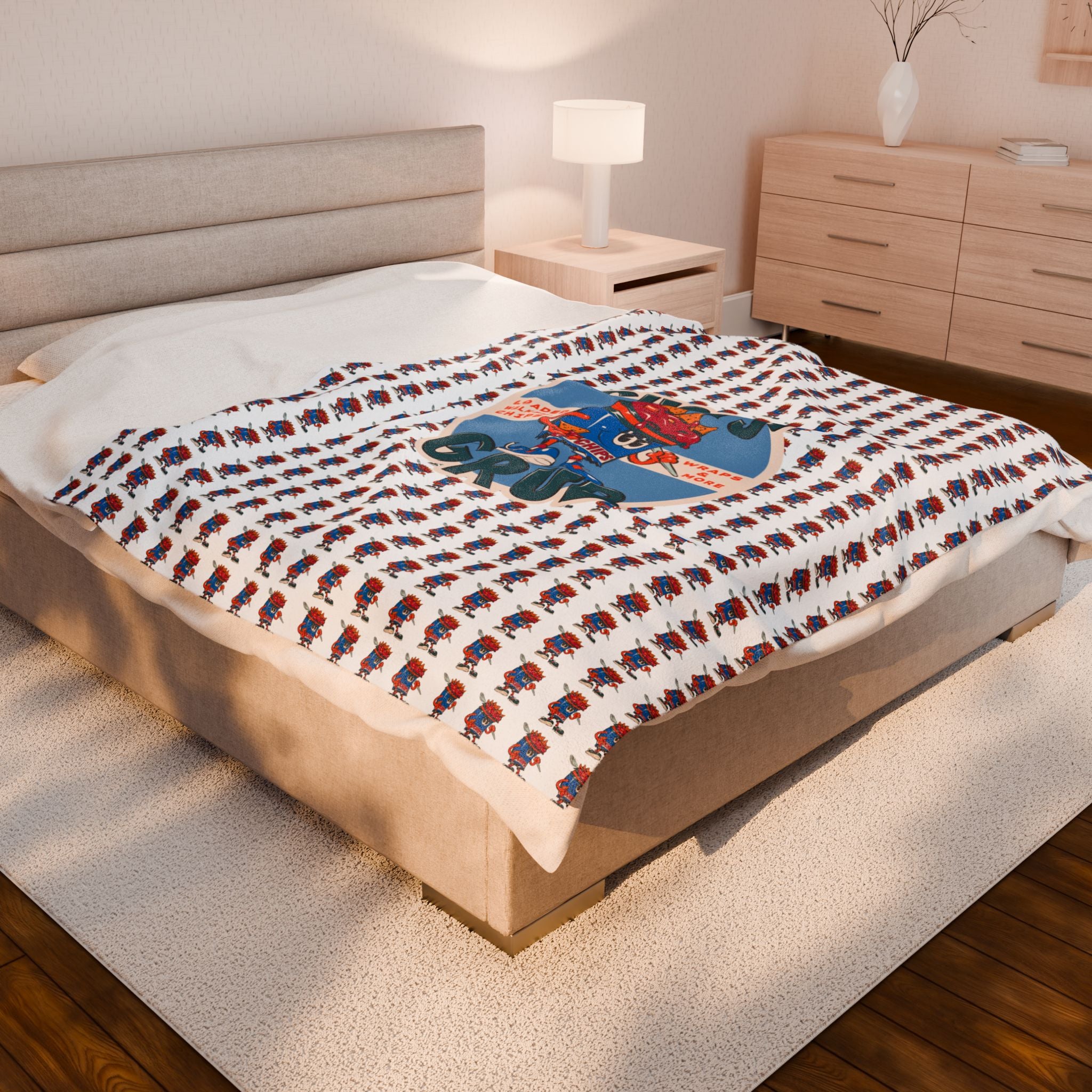 Velveteen Plush Blanket Mascot/Logo Combo