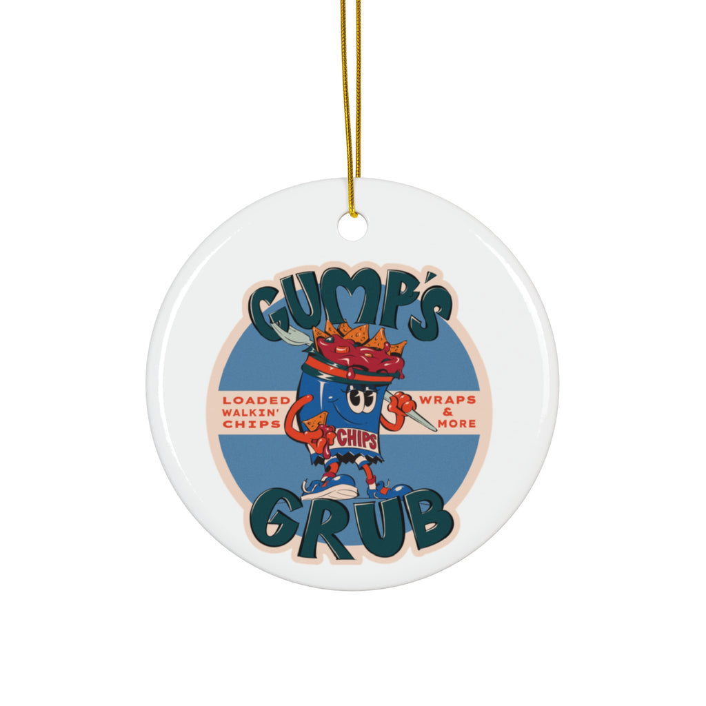 Ceramic Ornament — Gump's Grub Logo Holiday Ornament (White)