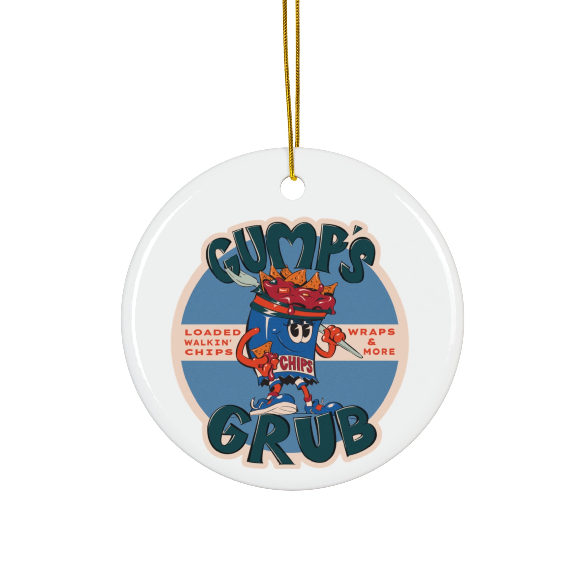 Ceramic Ornament — Gump's Grub Logo Holiday Ornament (White)