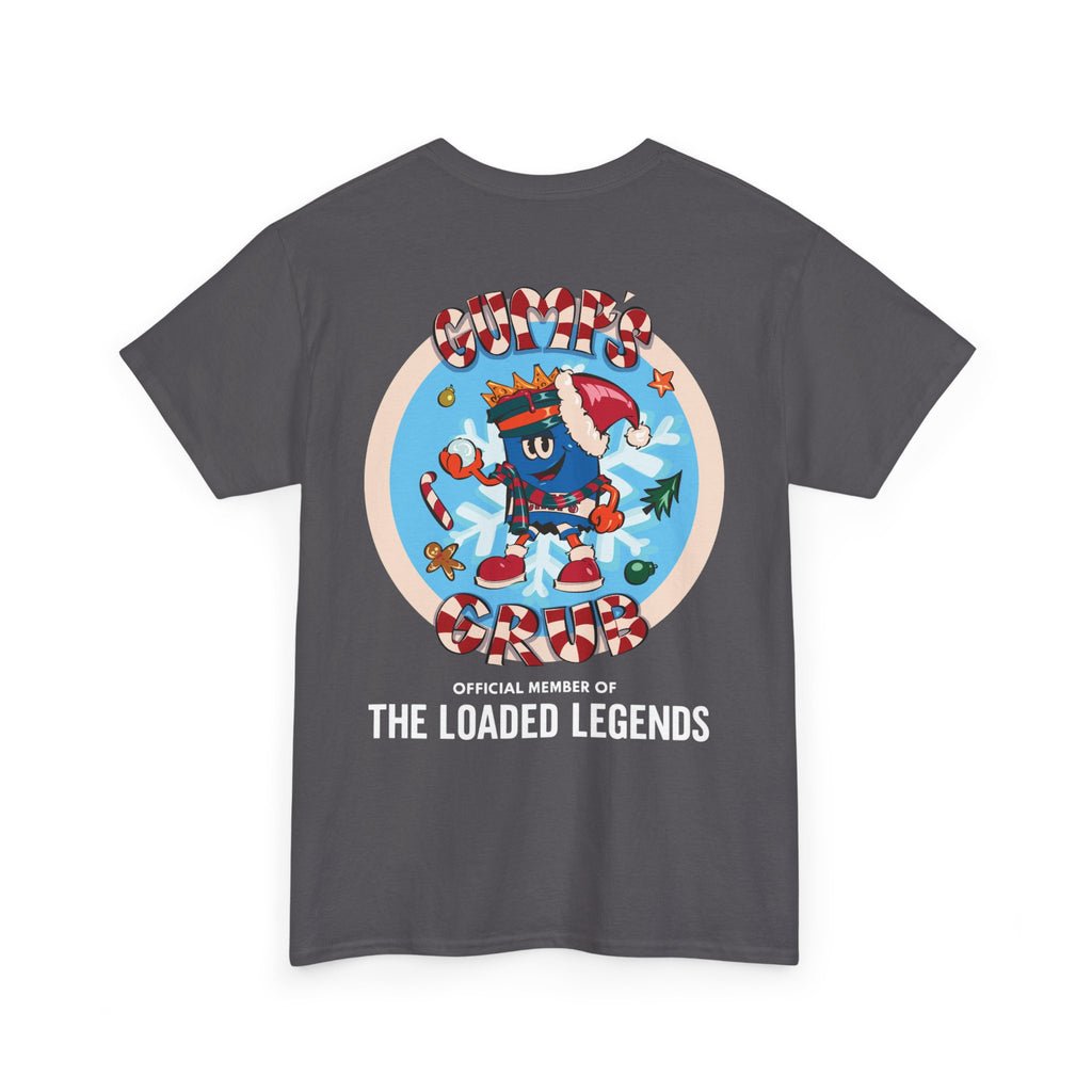 Gumps Grub Mascot/Christmas Logo: 'The Loaded Legeands' (white font)