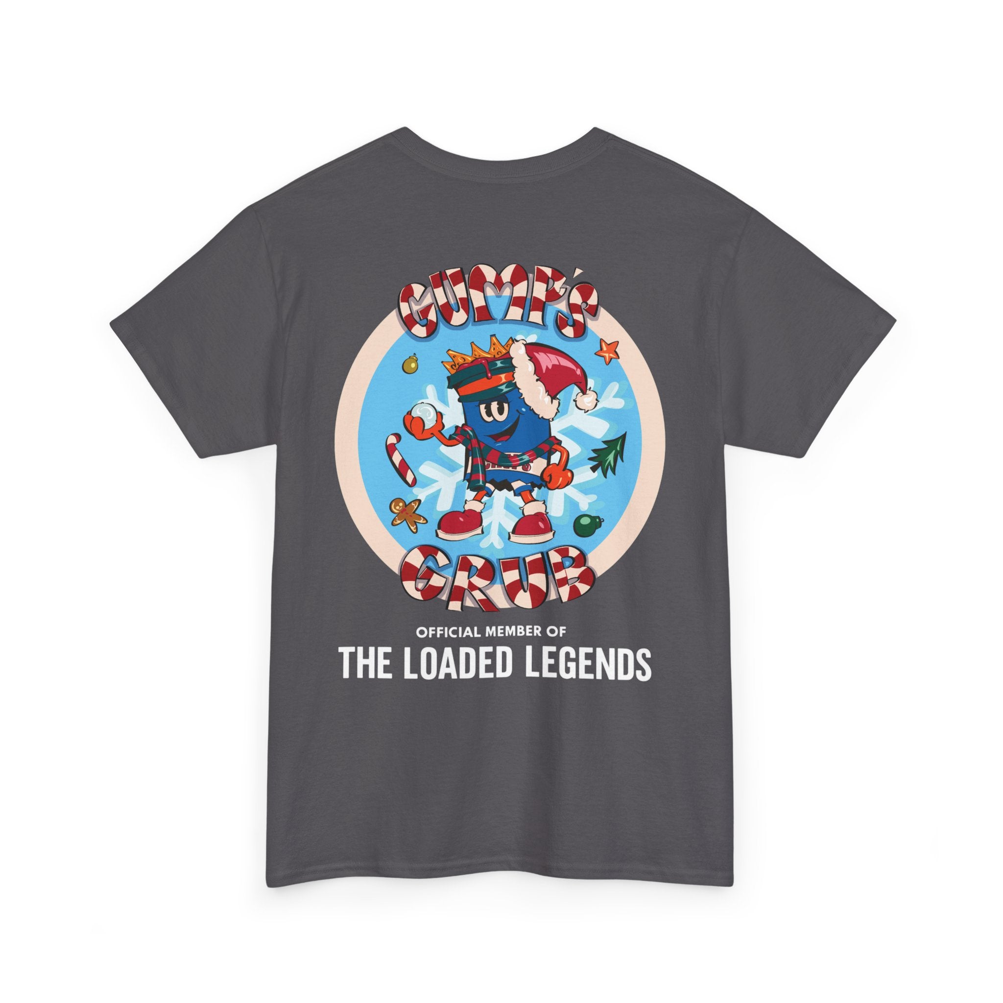 Gumps Grub Mascot/Christmas Logo: 'The Loaded Legeands' (white font)