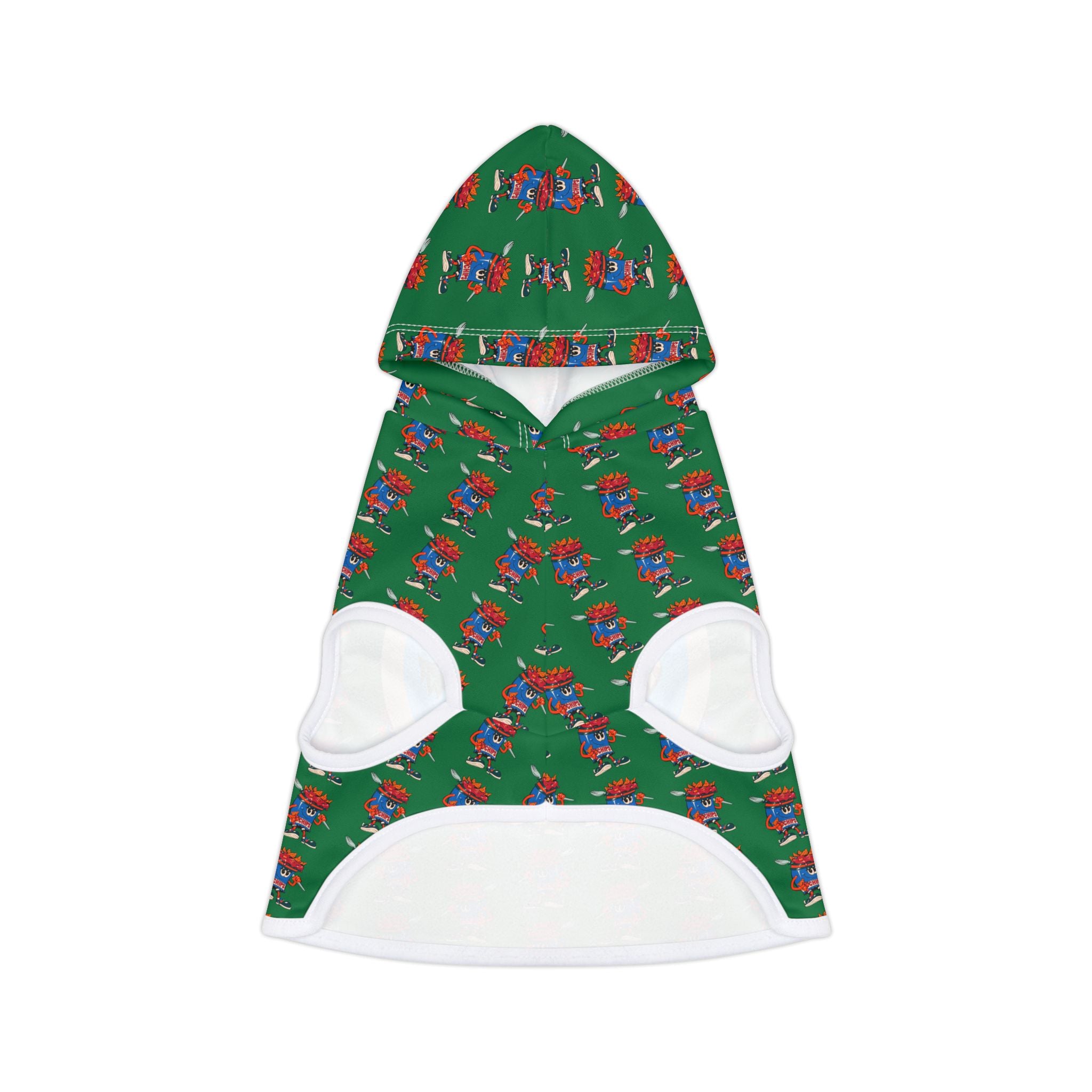 Pet Hoodie —Gump's Grub Christmas Logo/Mascot Pattern Dog Hoodie (Black)