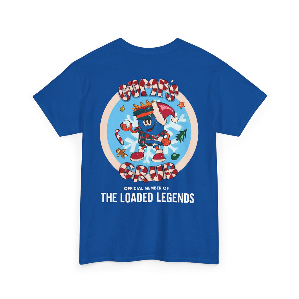 Gumps Grub Mascot/Christmas Logo: 'The Loaded Legeands' (white font)