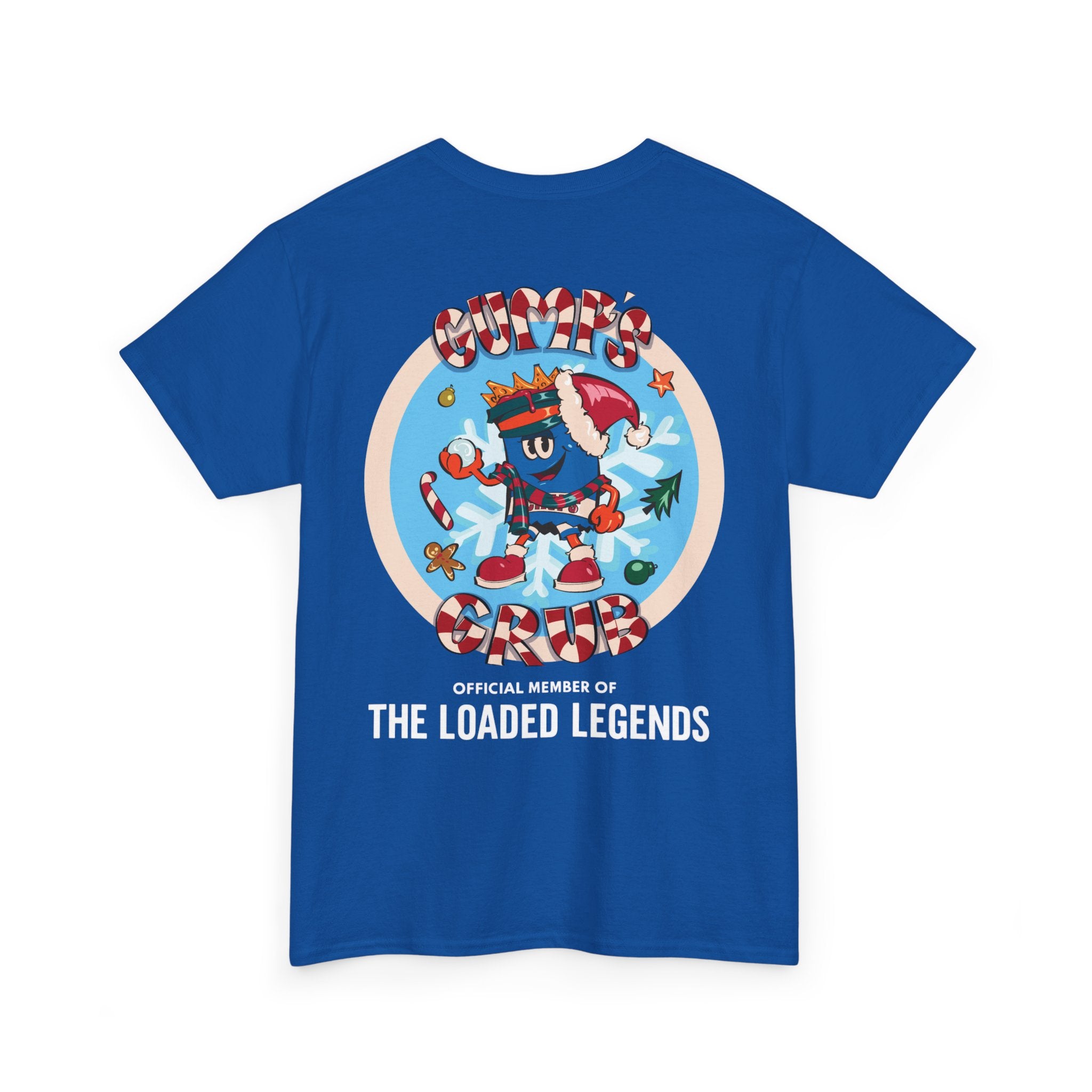 Gumps Grub Mascot/Christmas Logo: 'The Loaded Legeands' (white font)