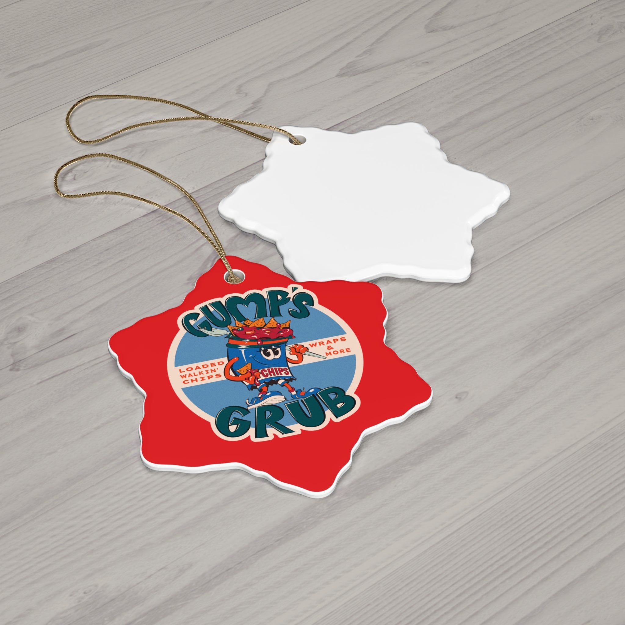 Ceramic Ornament — Gump's Grub Logo Holiday Ornament (Green)