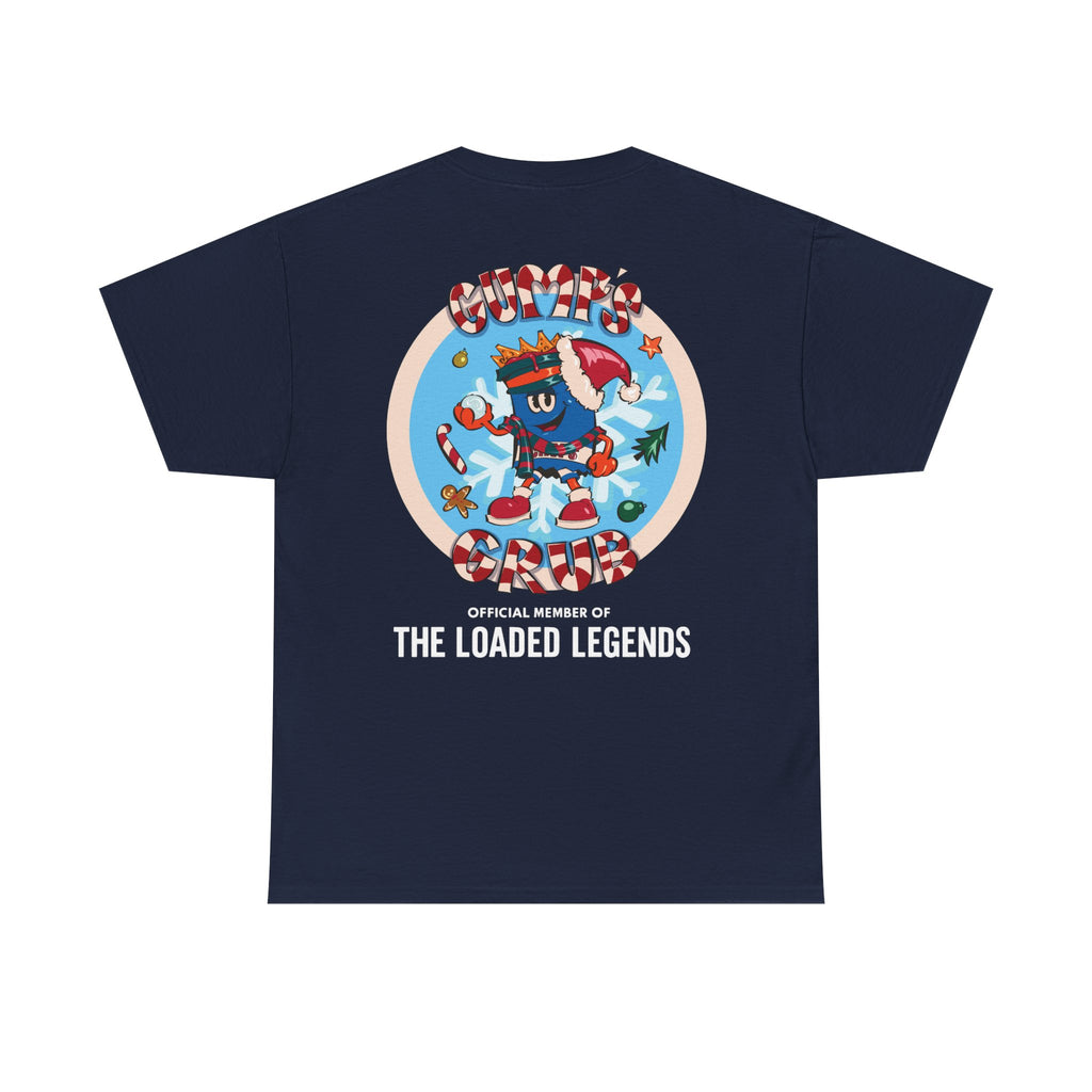 Gumps Grub Mascot/Christmas Logo: 'The Loaded Legeands' (white font)