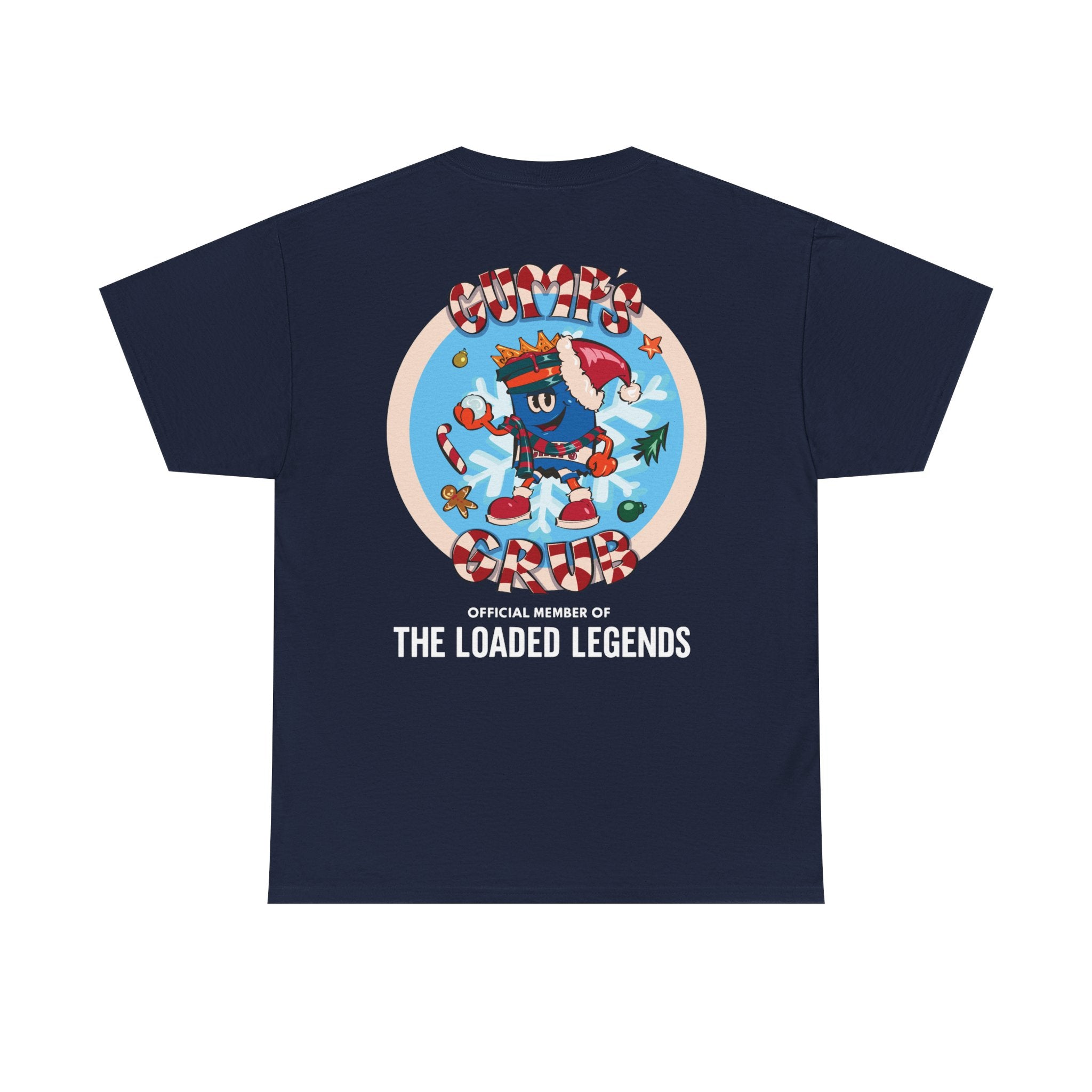 Gumps Grub Mascot/Christmas Logo: 'The Loaded Legeands' (white font)