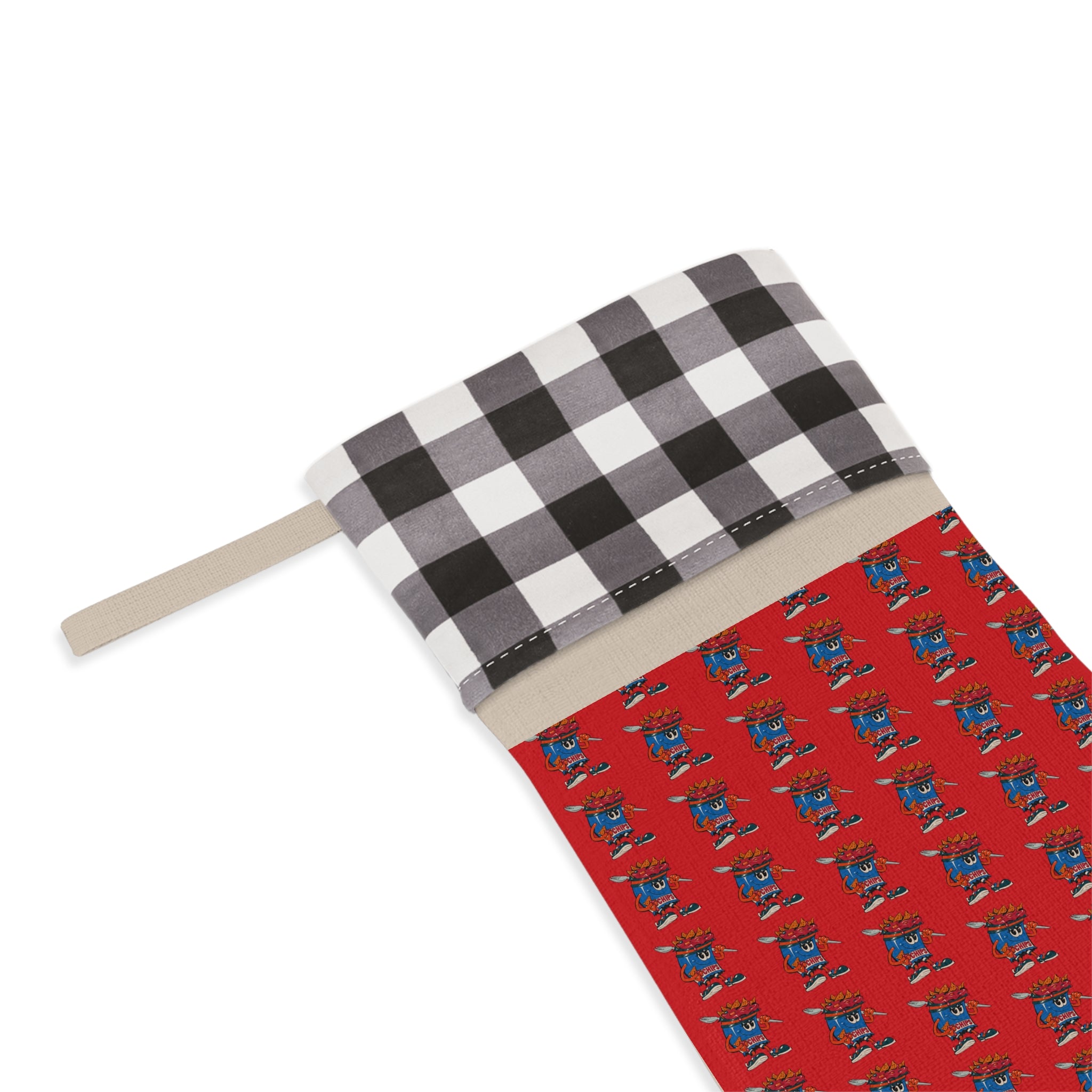 Christmas Stocking — Gump's Grub Mascot Pattern (Red)