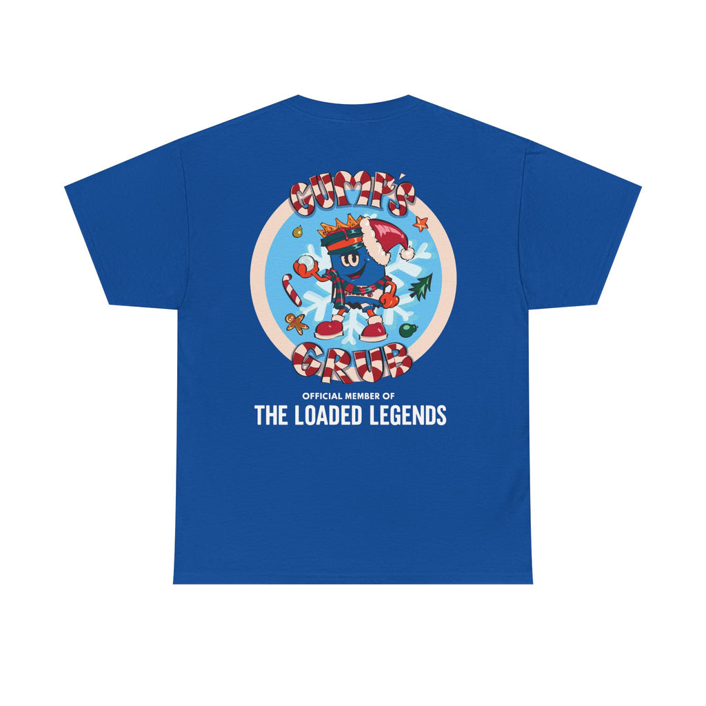 Gumps Grub Mascot/Christmas Logo: 'The Loaded Legeands' (white font)
