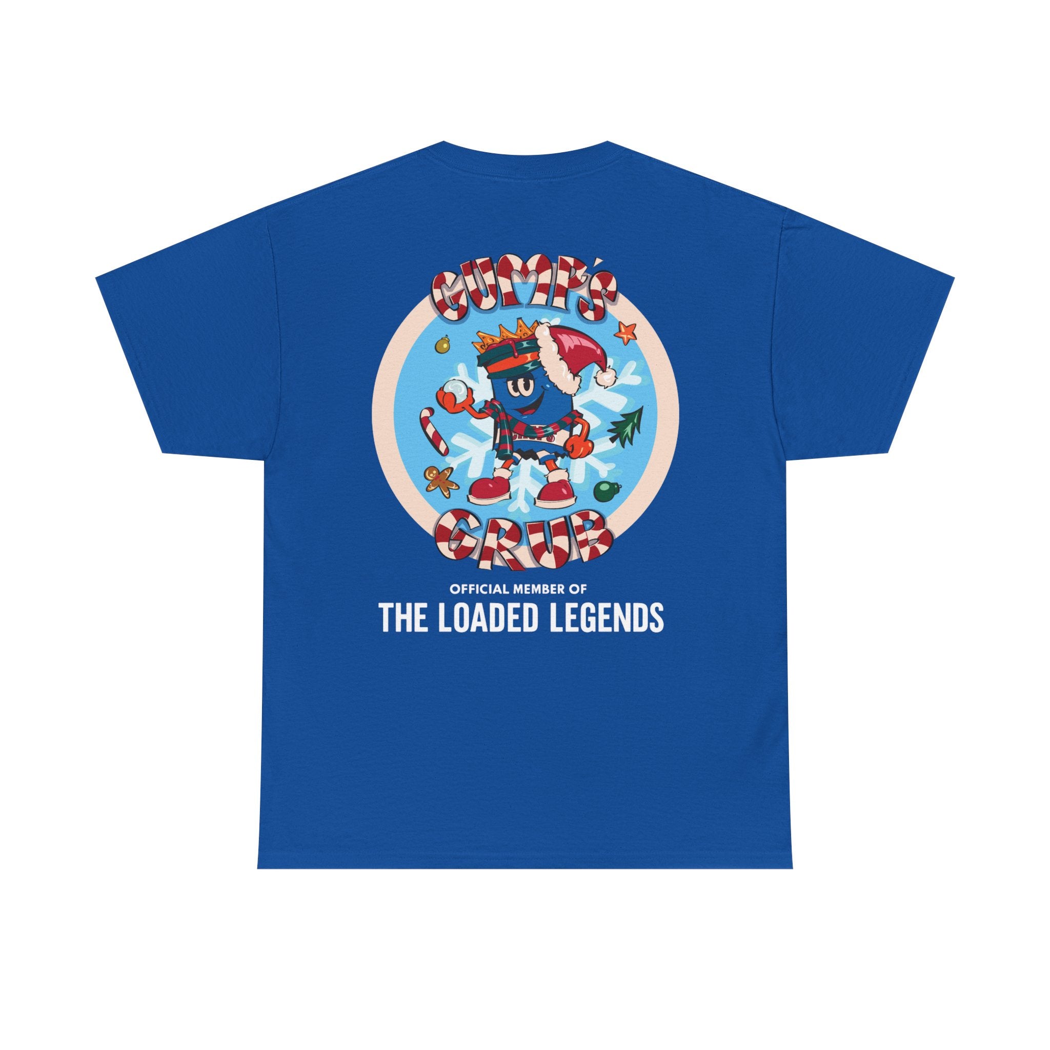 Gumps Grub Mascot/Christmas Logo: 'The Loaded Legeands' (white font)