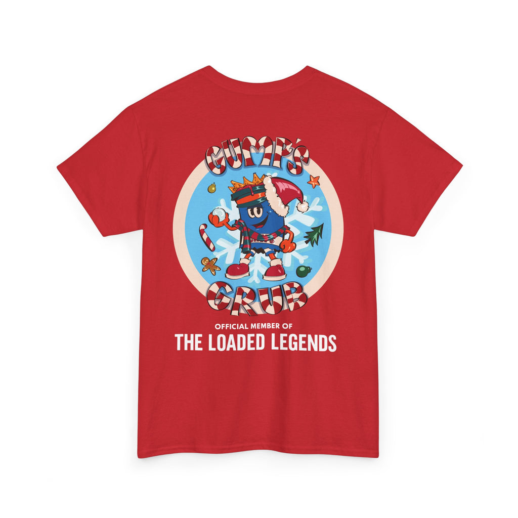 Gumps Grub Mascot/Christmas Logo: 'The Loaded Legeands' (white font)